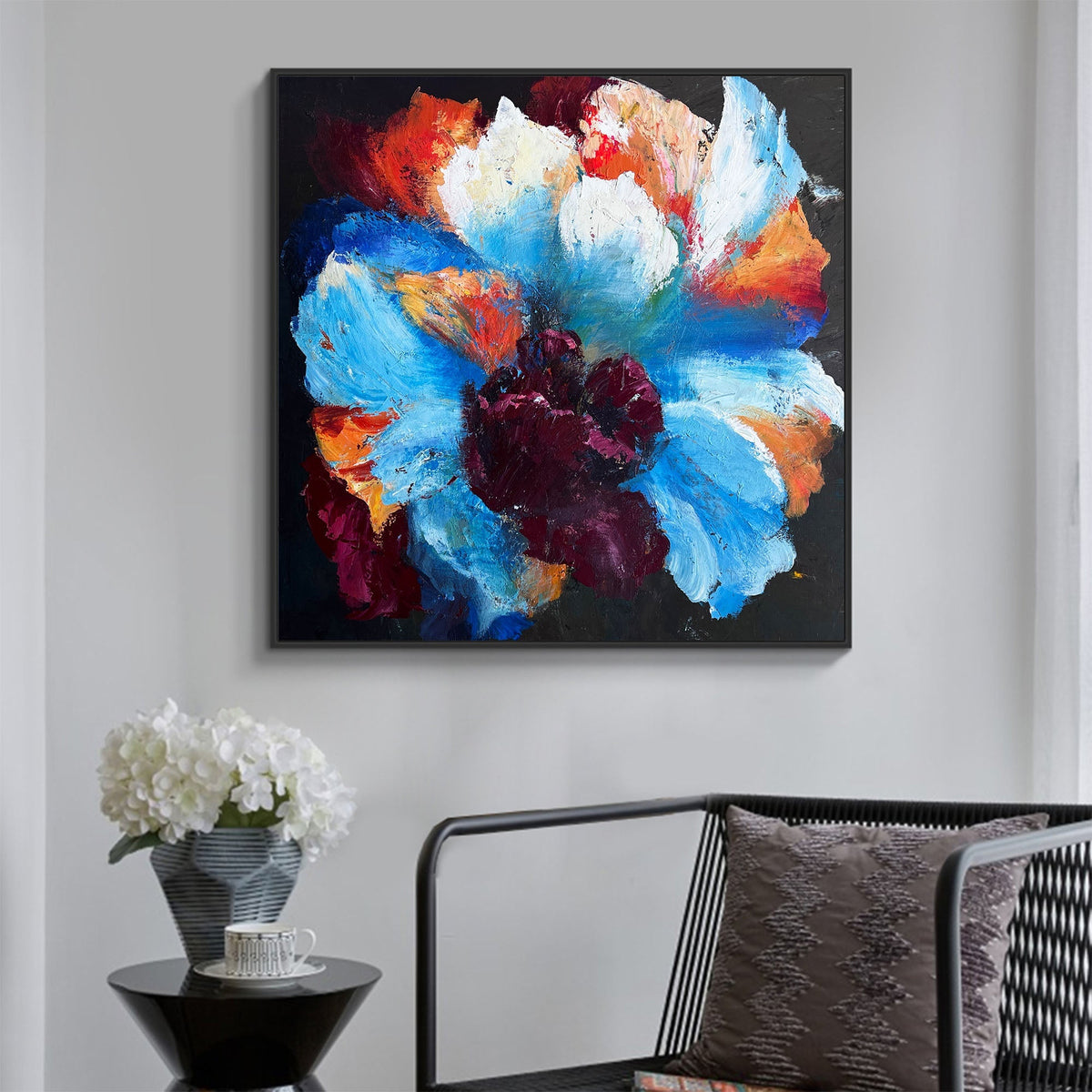 Vibrant Floral Explosion Abstract Painting