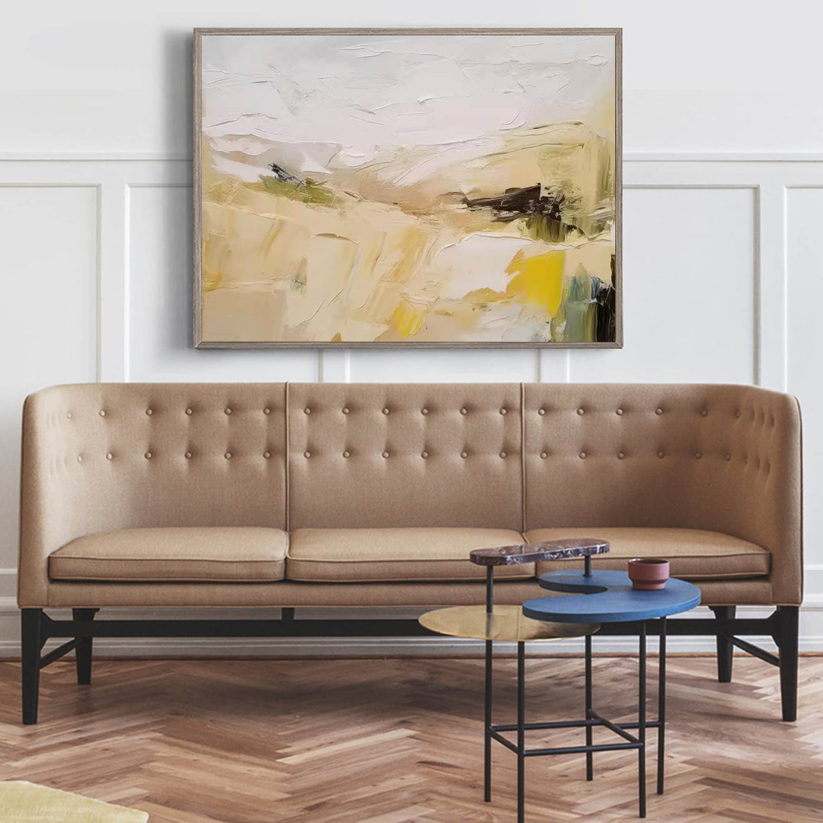 Neutral Tone Impasto Abstract Oil Painting