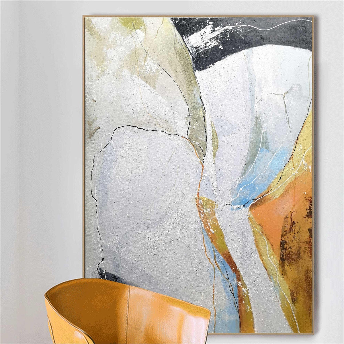 Cracked Earth Abstract Painting Vertical