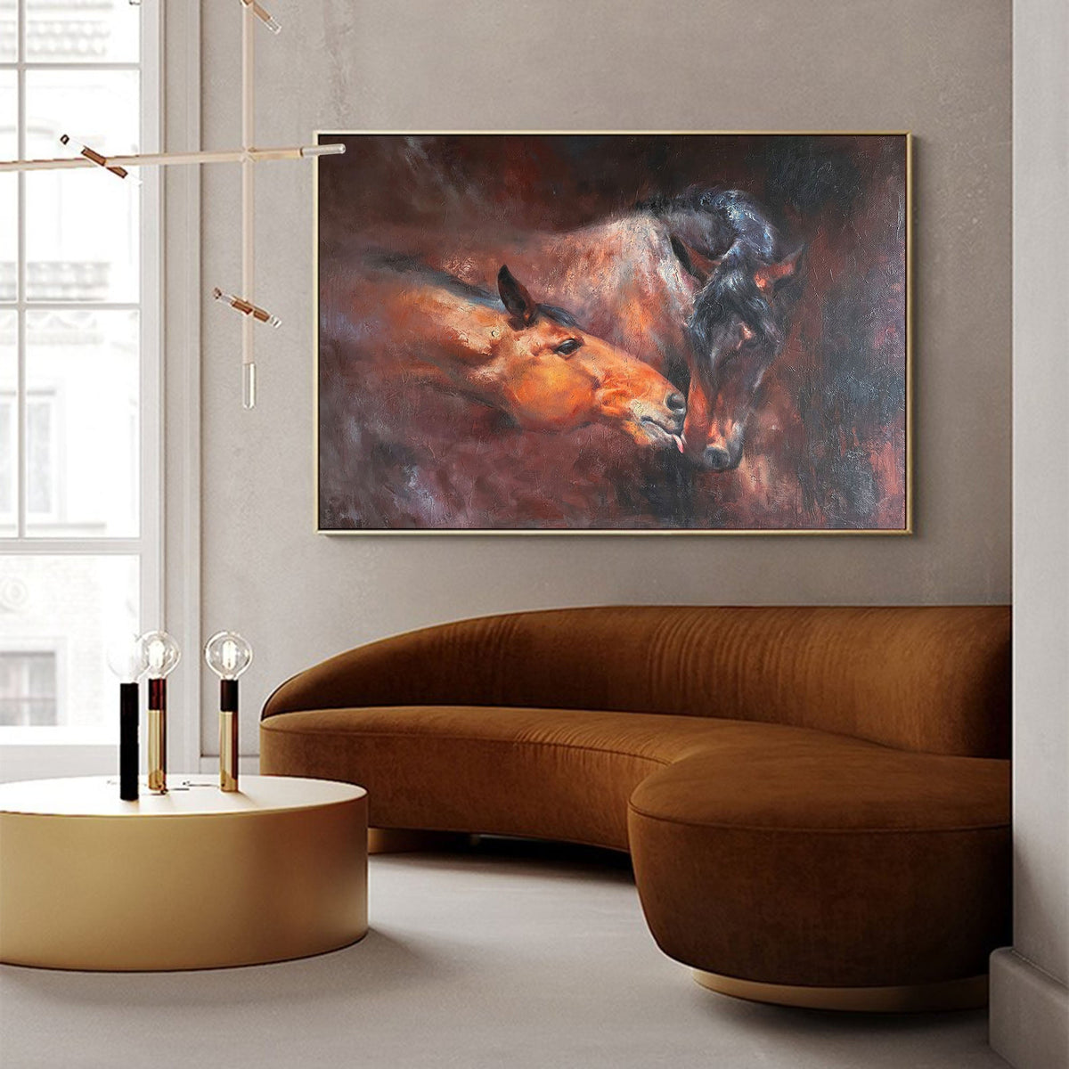 Affectionate Pair Equine Portrait Wall Art