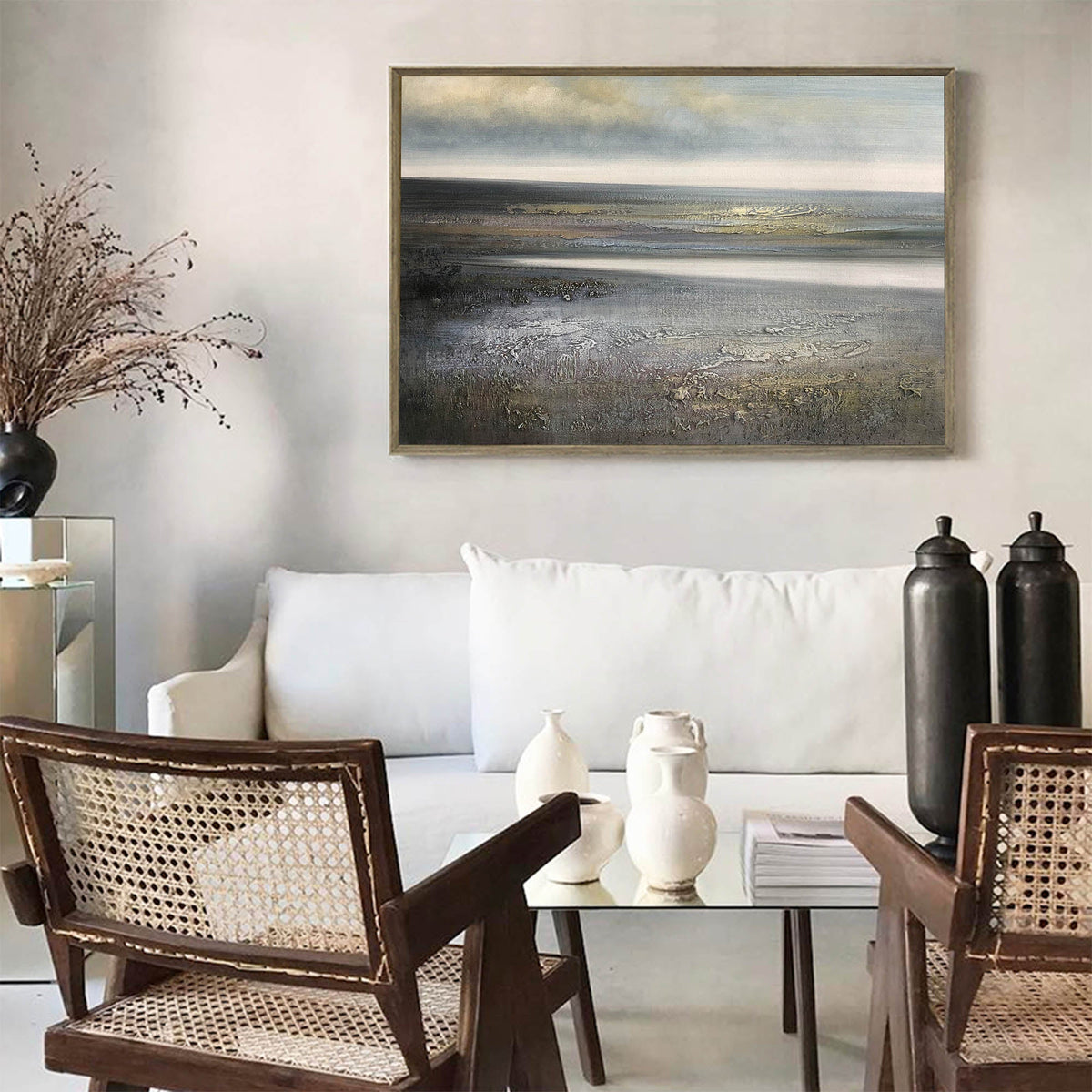 Misty Coastal Marsh Painting