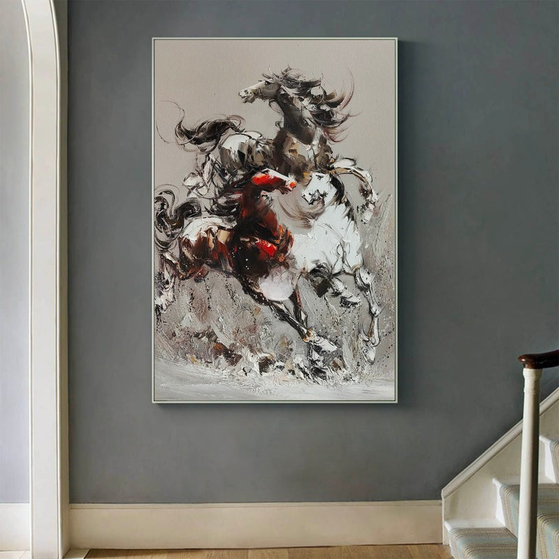 Dynamic Galloping Horses Oil Painting