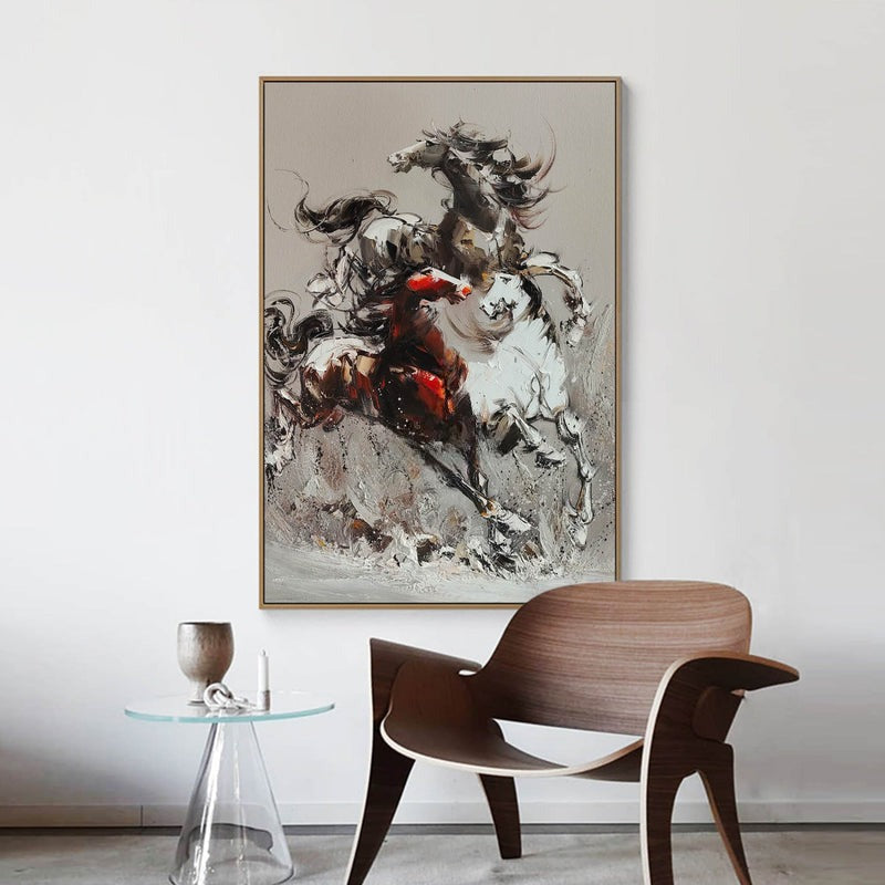 Dynamic Galloping Horses Oil Painting