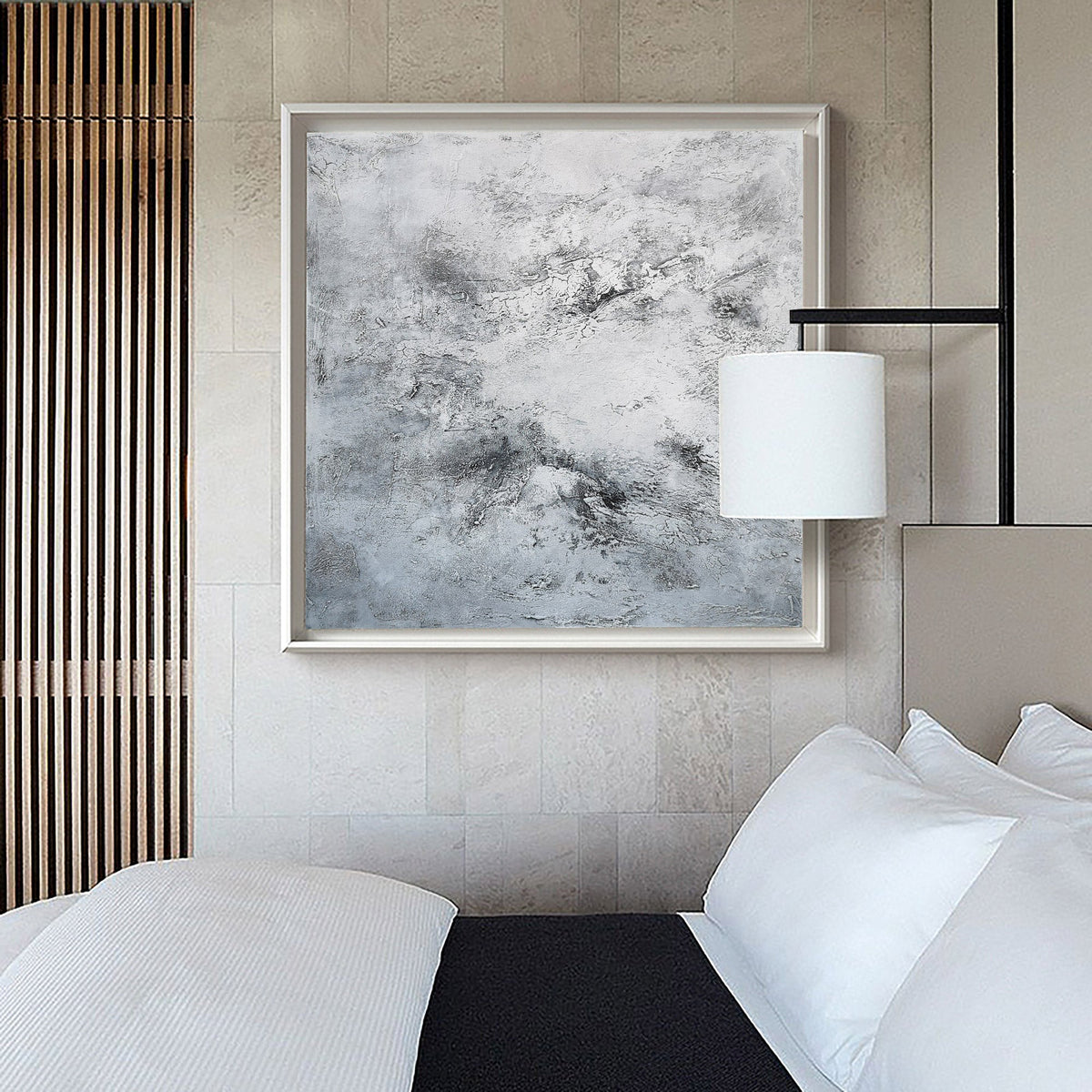 Grey White Abstract Minimalist Painting
