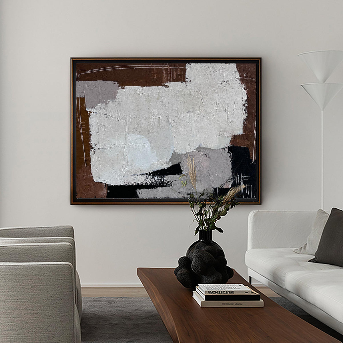 Thick Texture Earth‑Tone Abstract Art Warm Contemporary Living Room Wall Piece