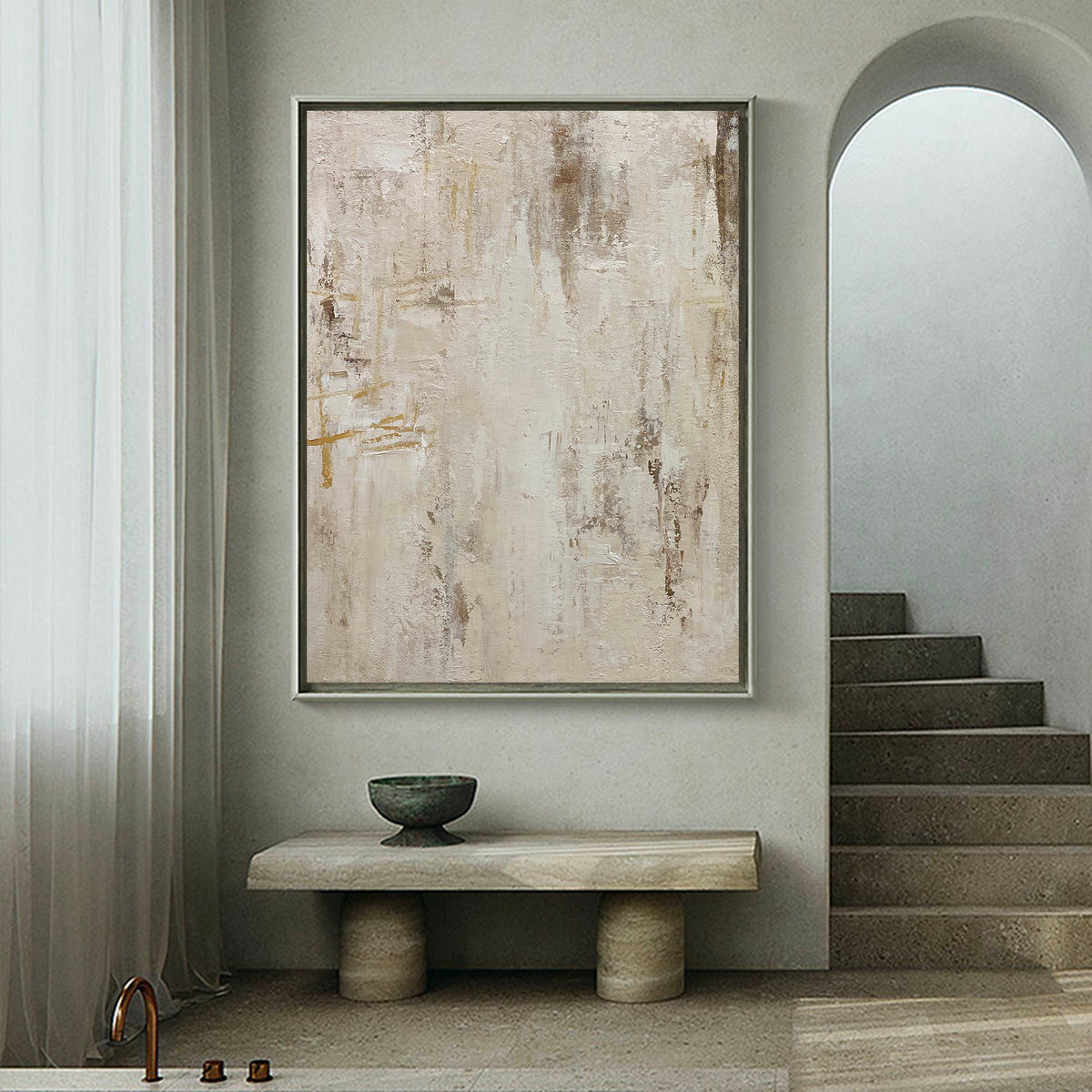 Earthy Minimalist Abstract Painting Vertical