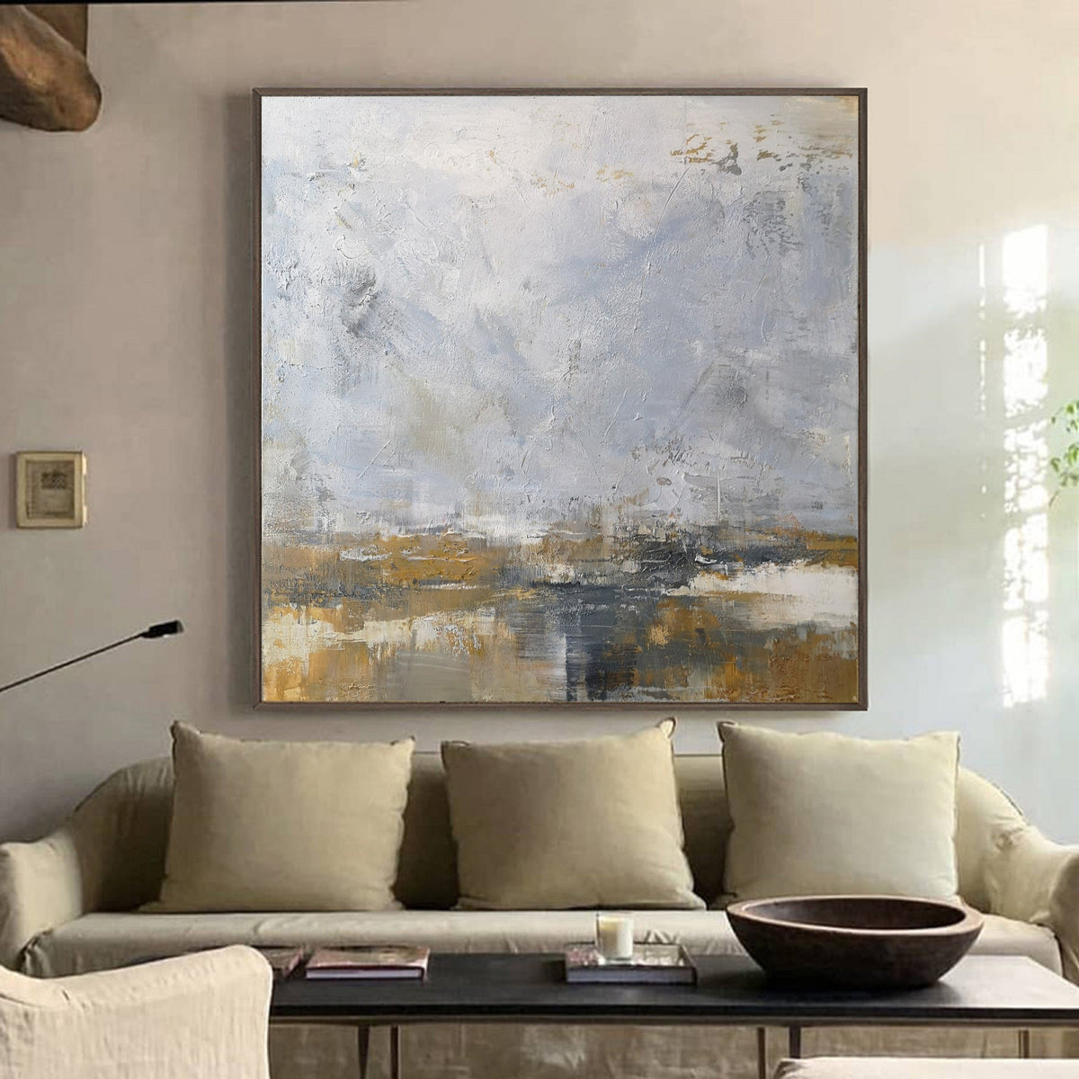 Neutral Tone Landscape Abstract Oil Painting