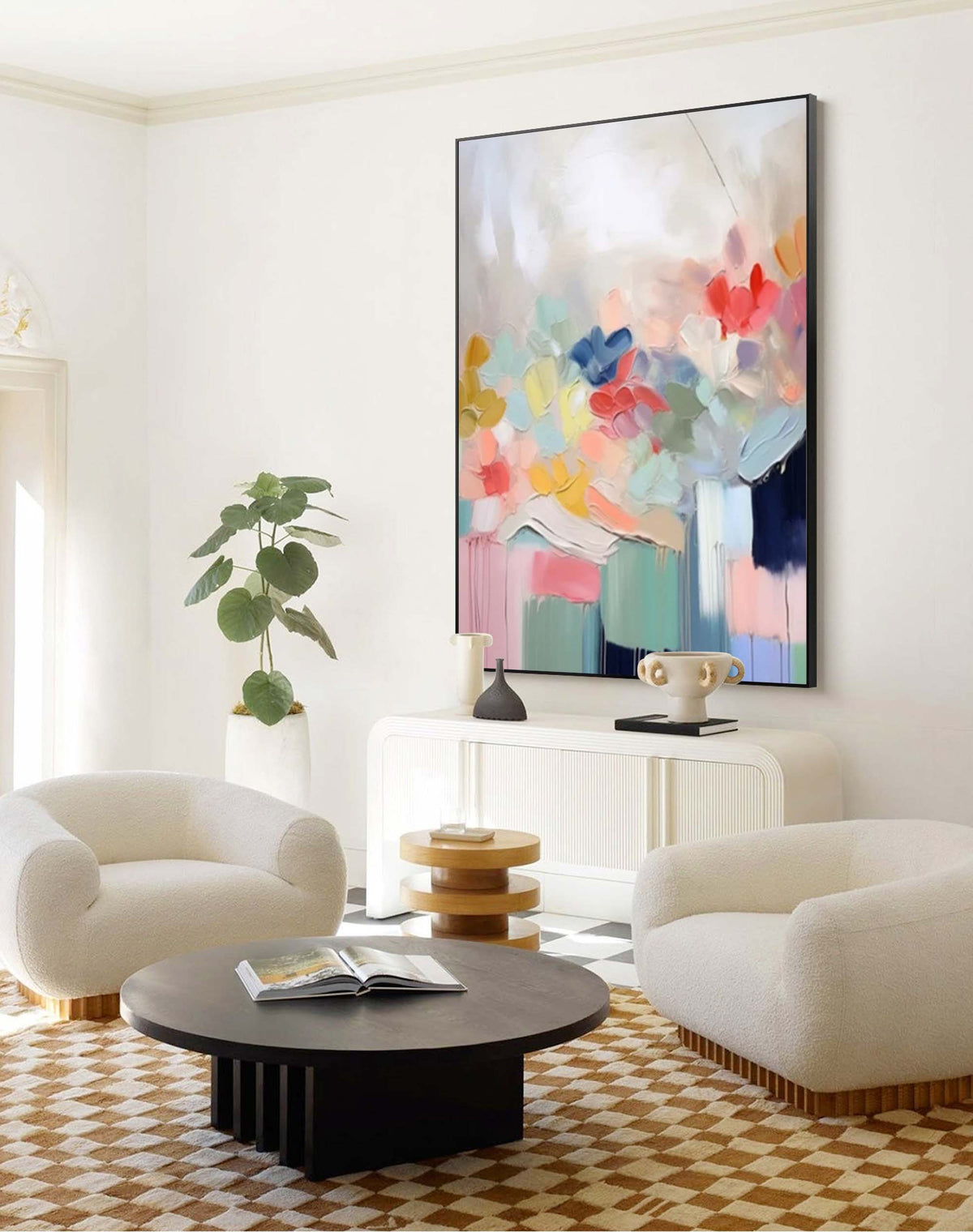Whimsical Floral Oil Painting Soft Pastel