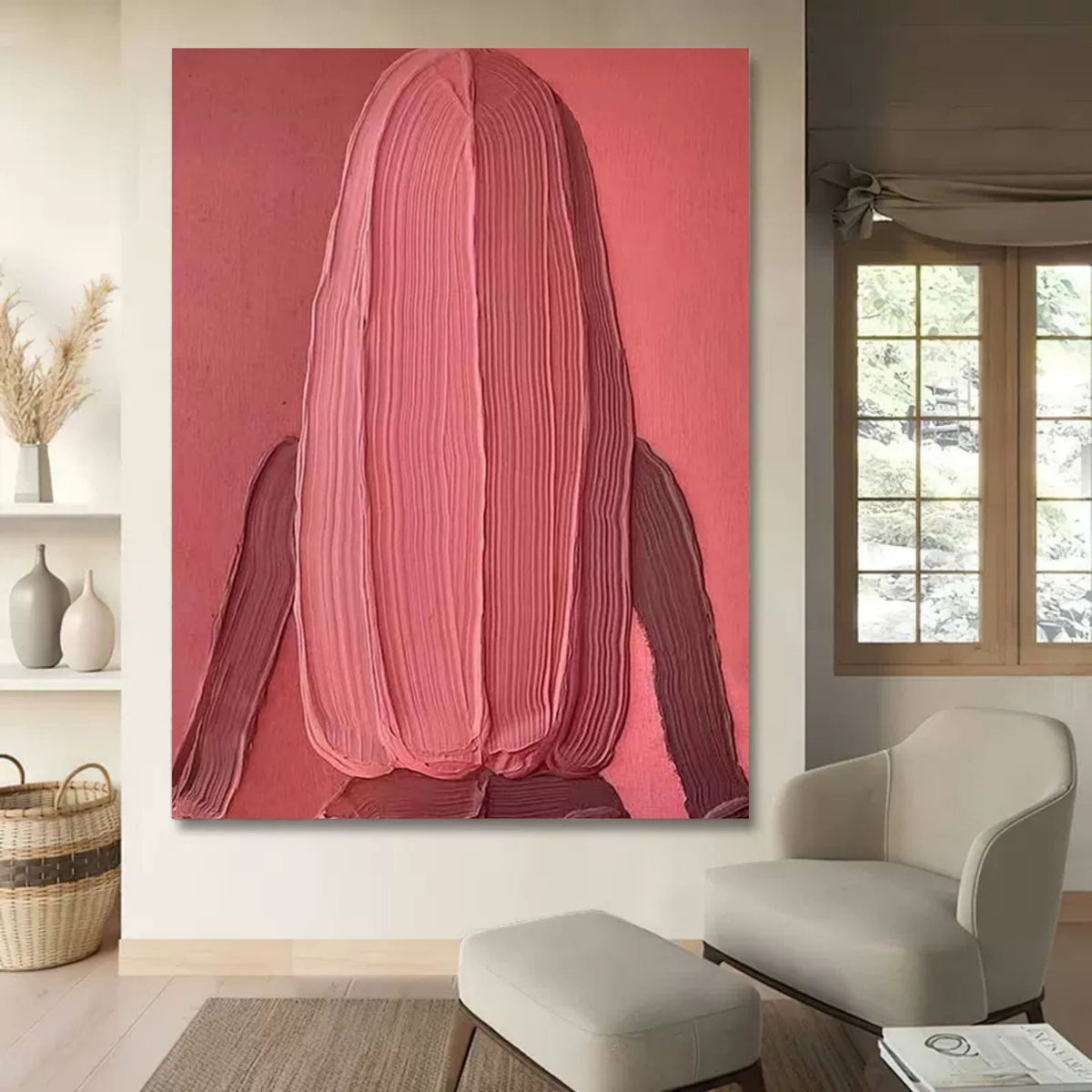 Abstract Textured Figure Art Oil Painting