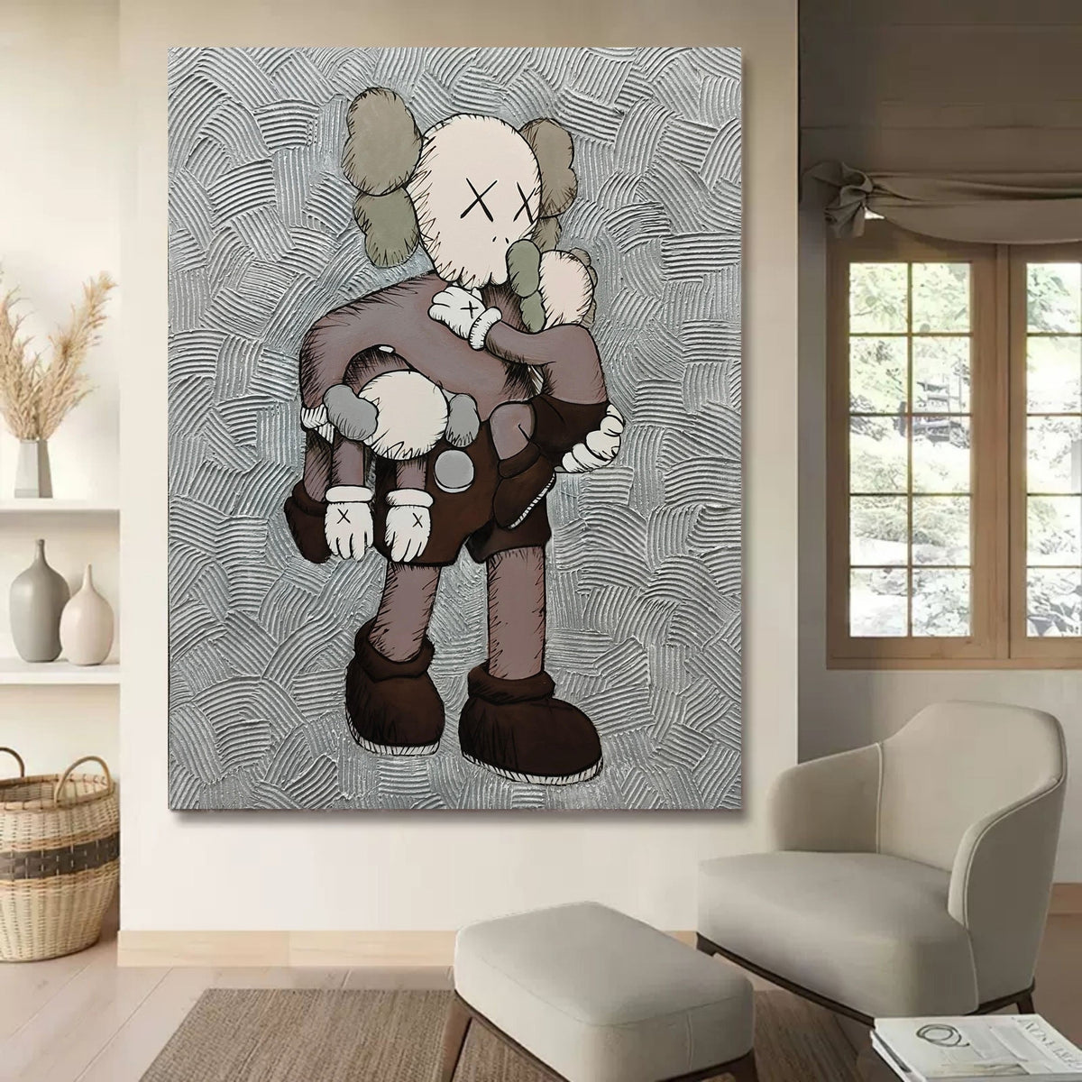 Wall Art Vertical Textured Cartoon Character Scene