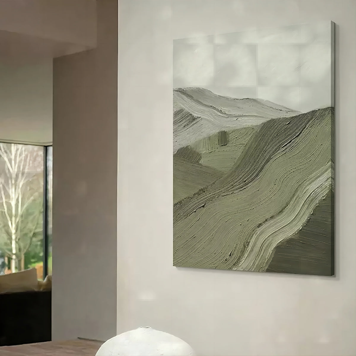 Wabi-Sabi Textured Mountain Landscape Wall Art