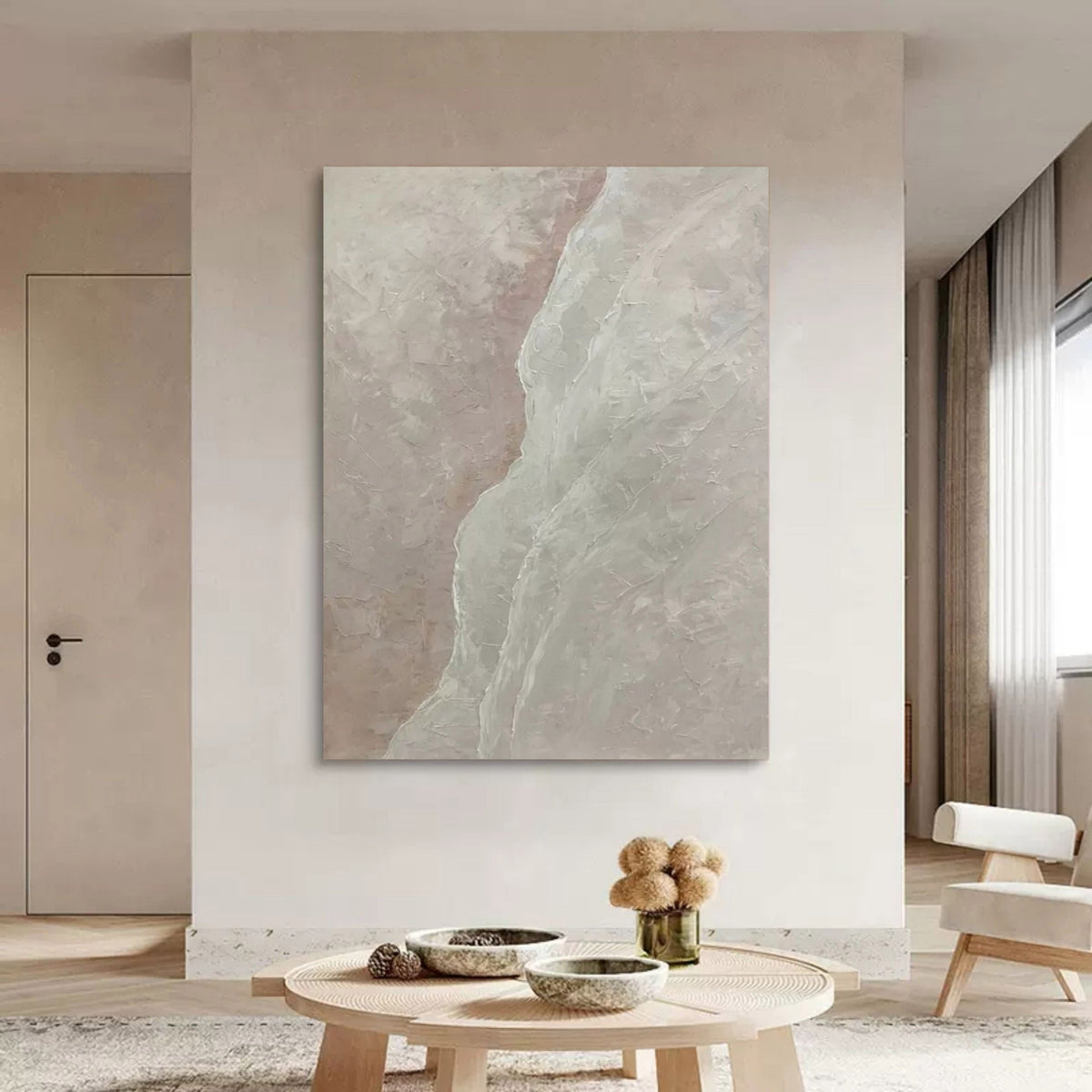 Soft Textured Landscape Wall Art Wabi Sabi Decor