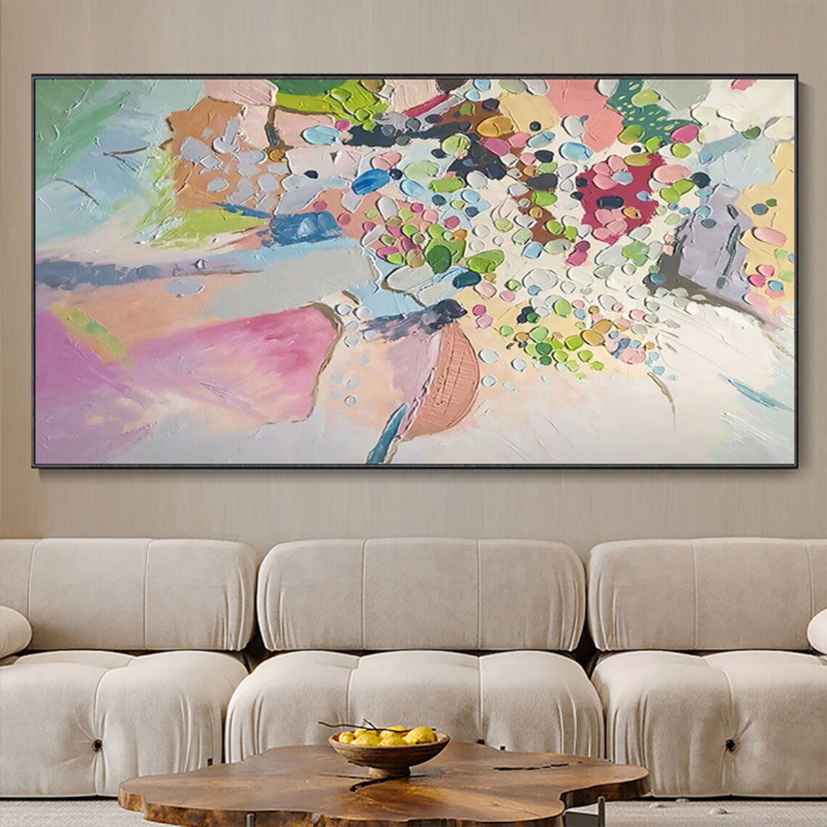 Vibrant Confetti Dot Impasto Painting
