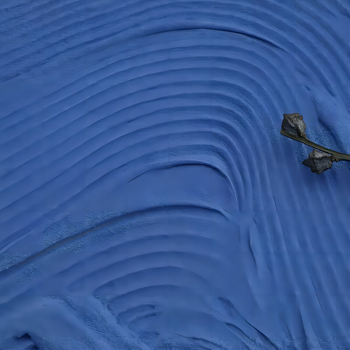 Deep Blue Wave Texture Oil Painting