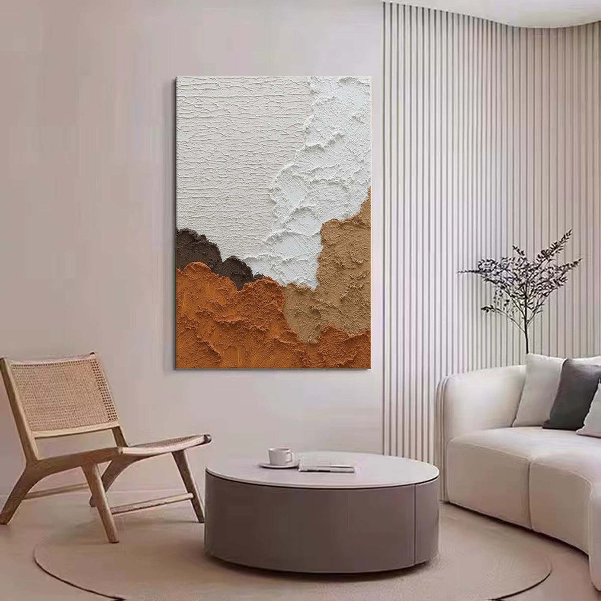 Earthy Tone Impasto Abstract Oil Painting