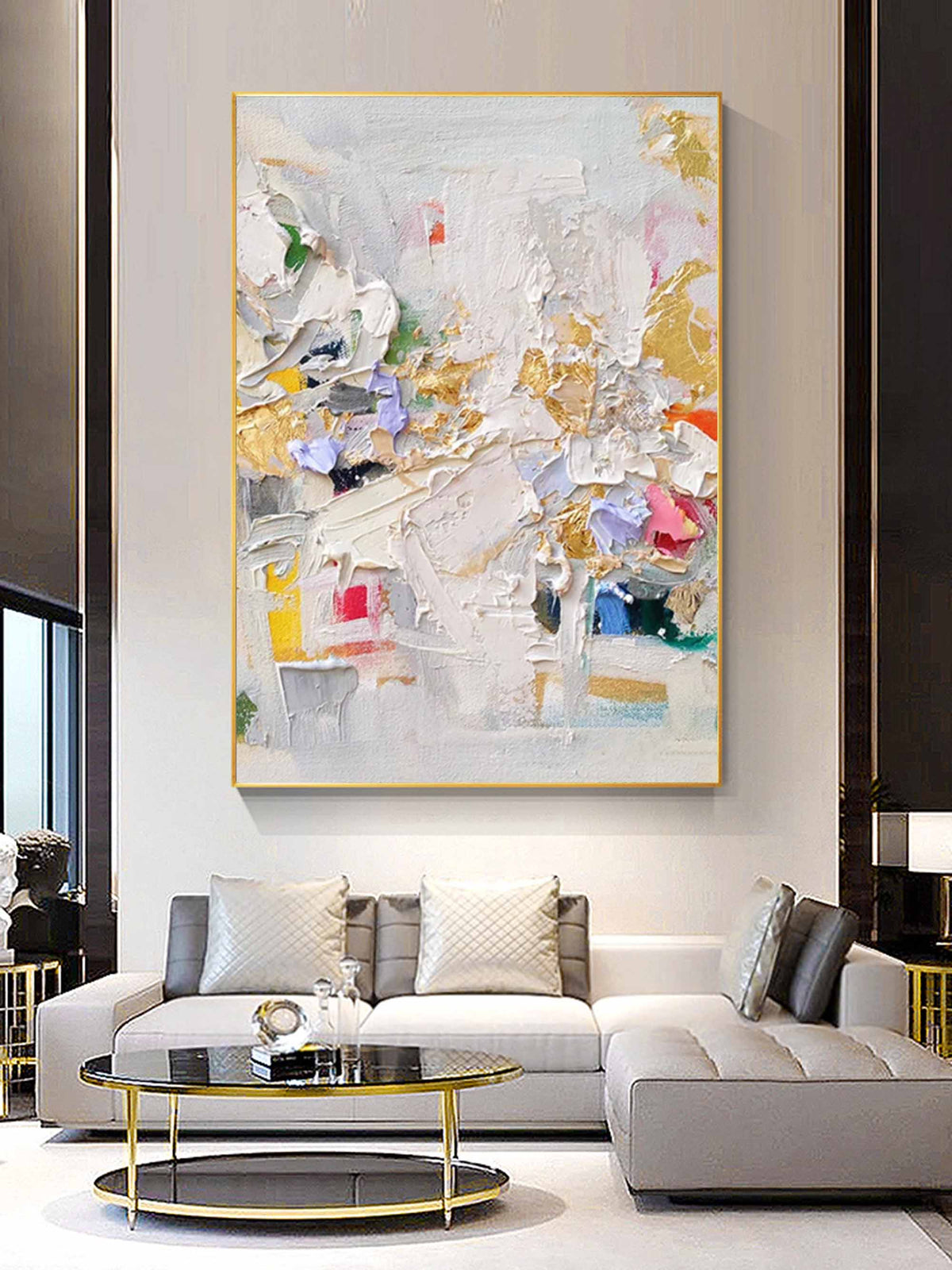 Wall Art Colorful Dynamic Linear Abstract