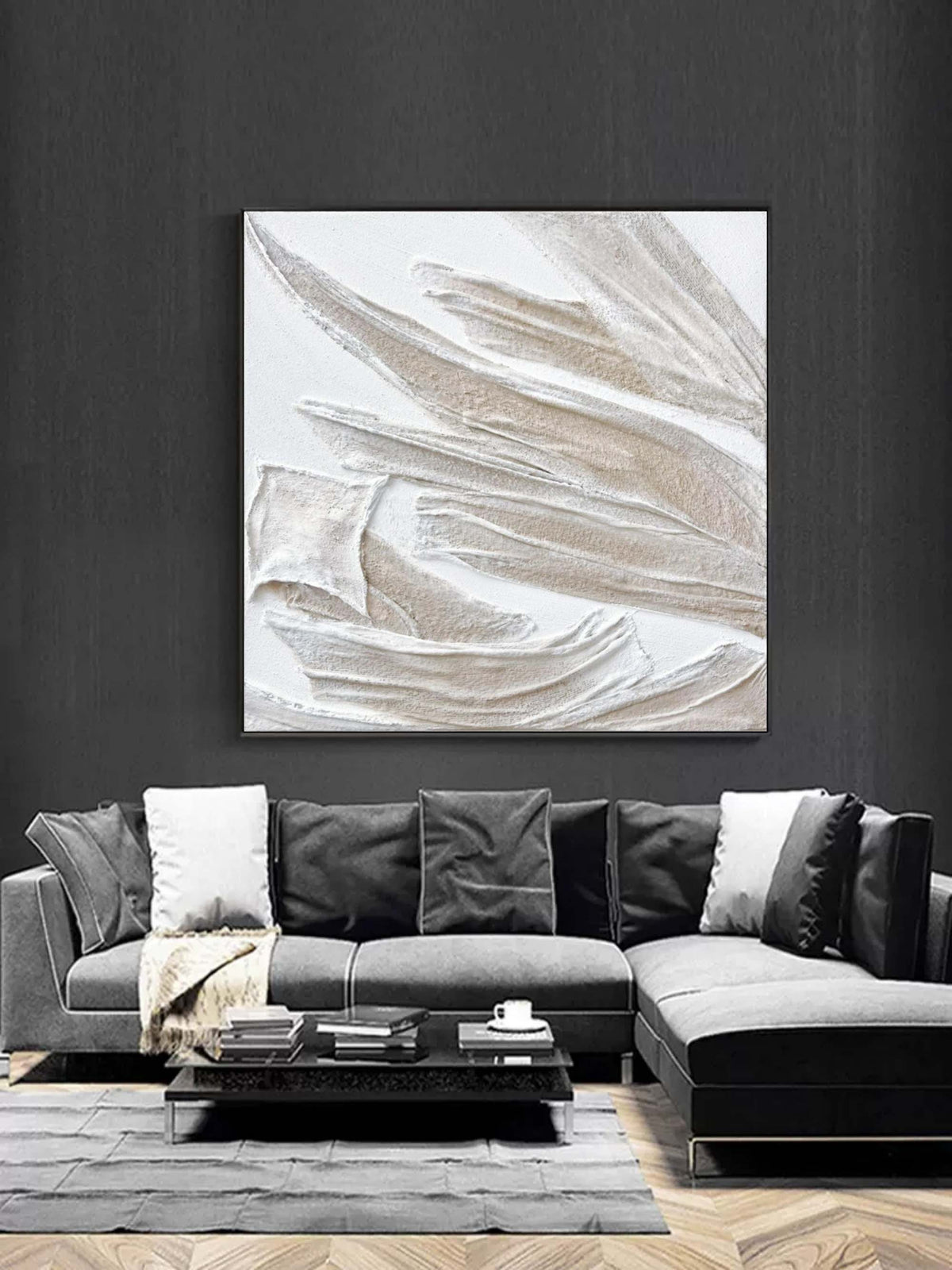 Wall Art Plaster Minimalist Organic Flow