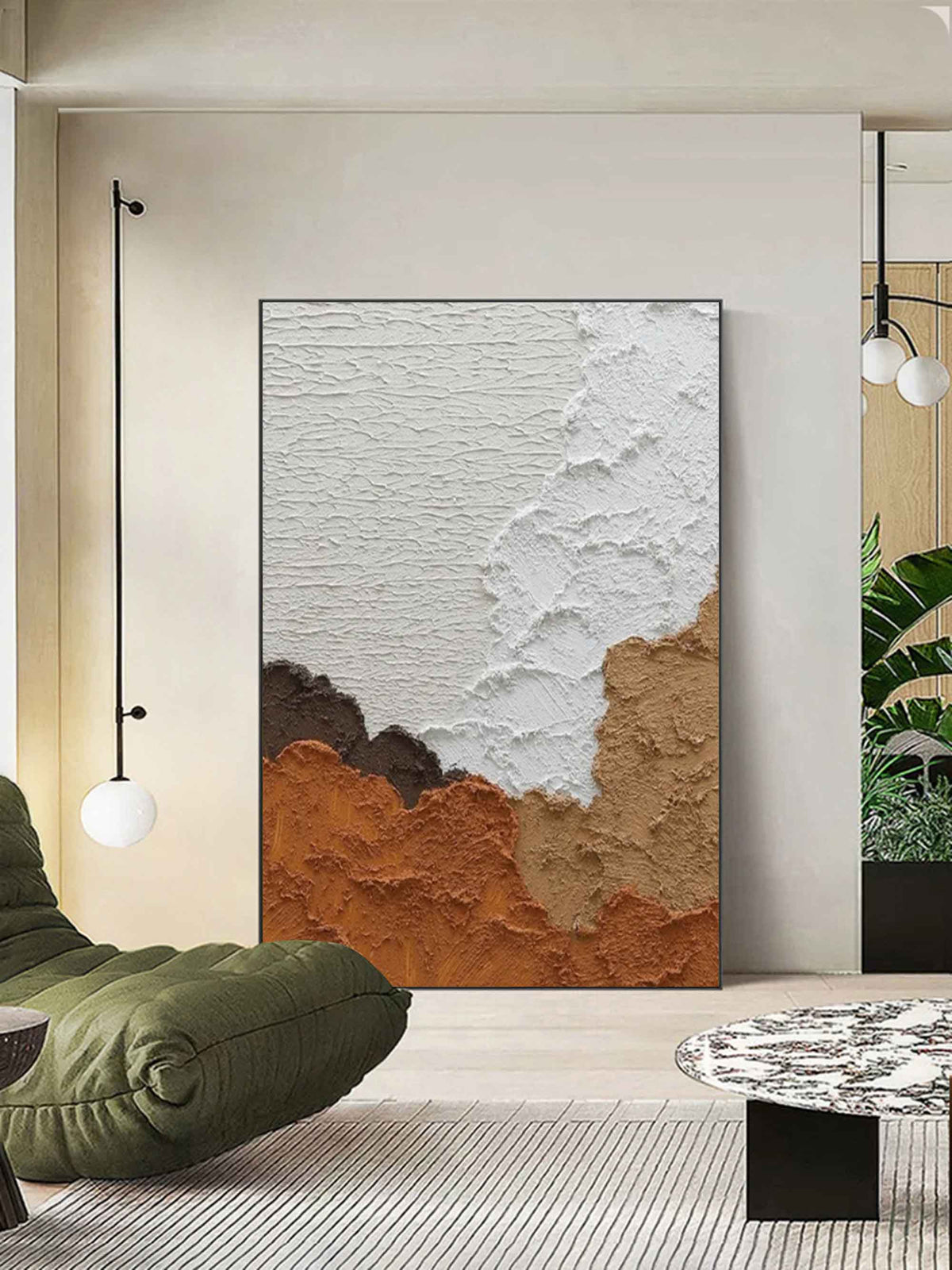 Earthy Tone Impasto Abstract Oil Painting