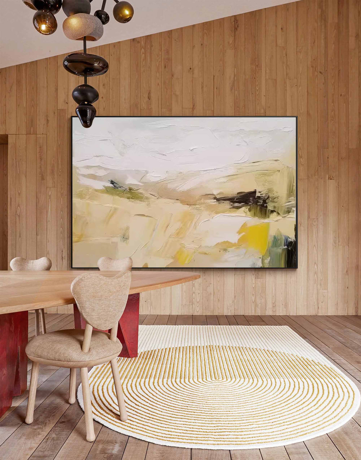 Neutral Tone Impasto Abstract Oil Painting
