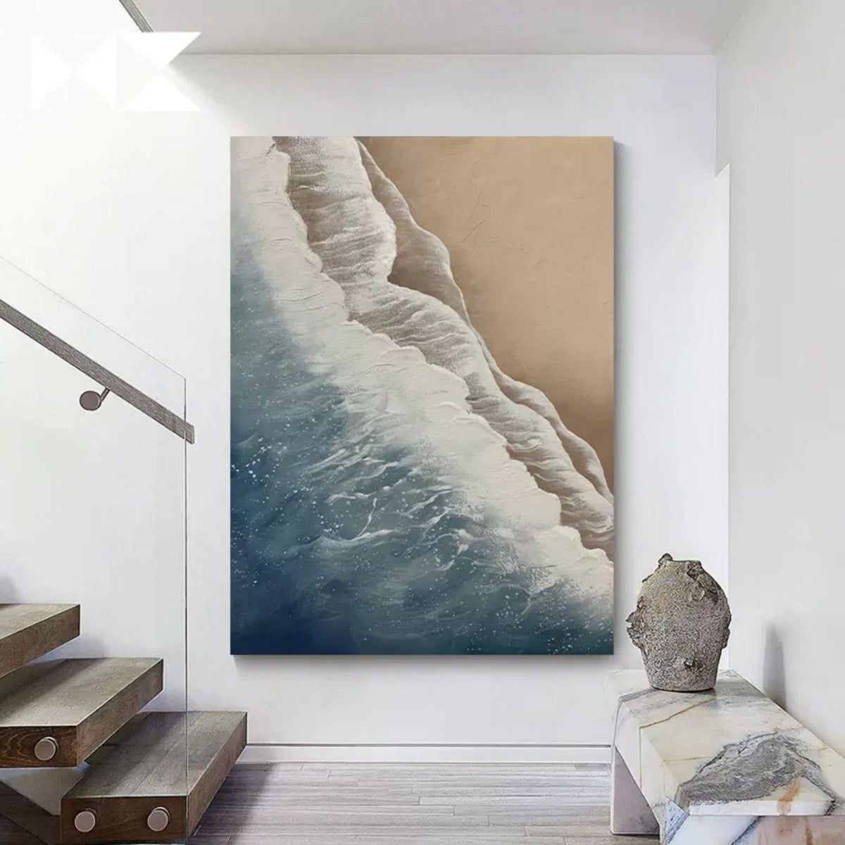 Wall Art Plaster Organic Coastal Wave