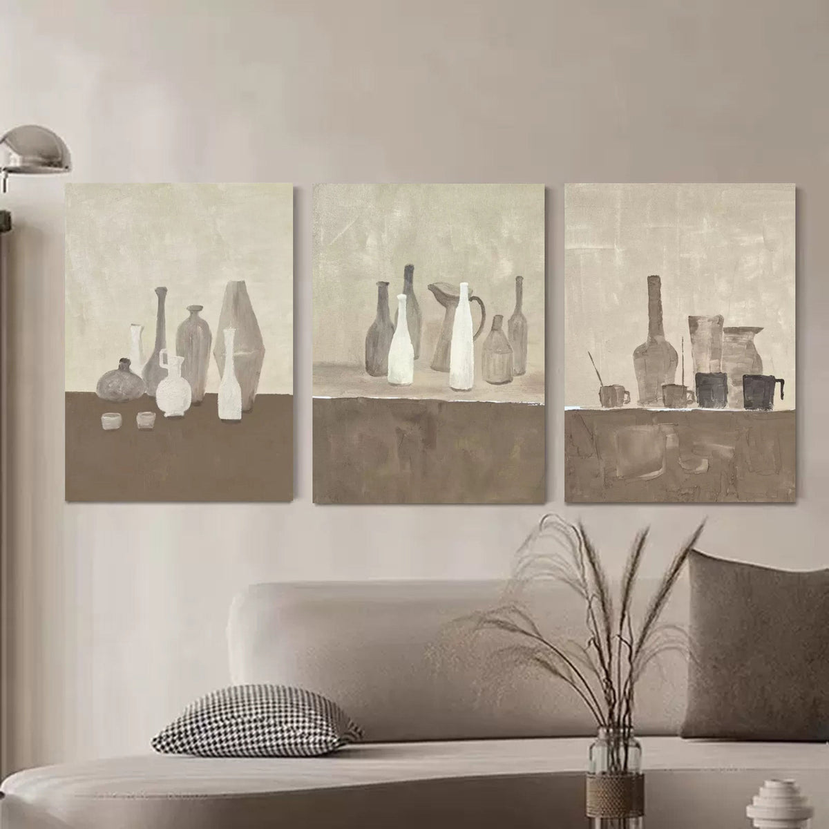 Wall Art Triptych Abstract Cityscape Warm