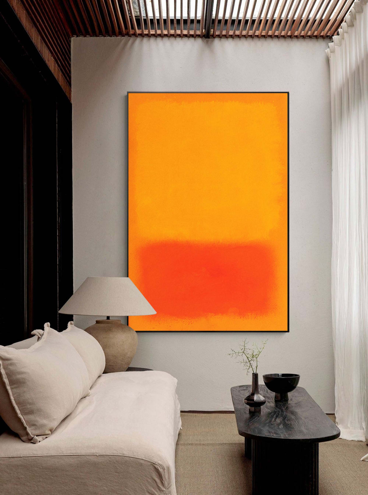 Mark Rothko Style Color Field Painting Warm Orange