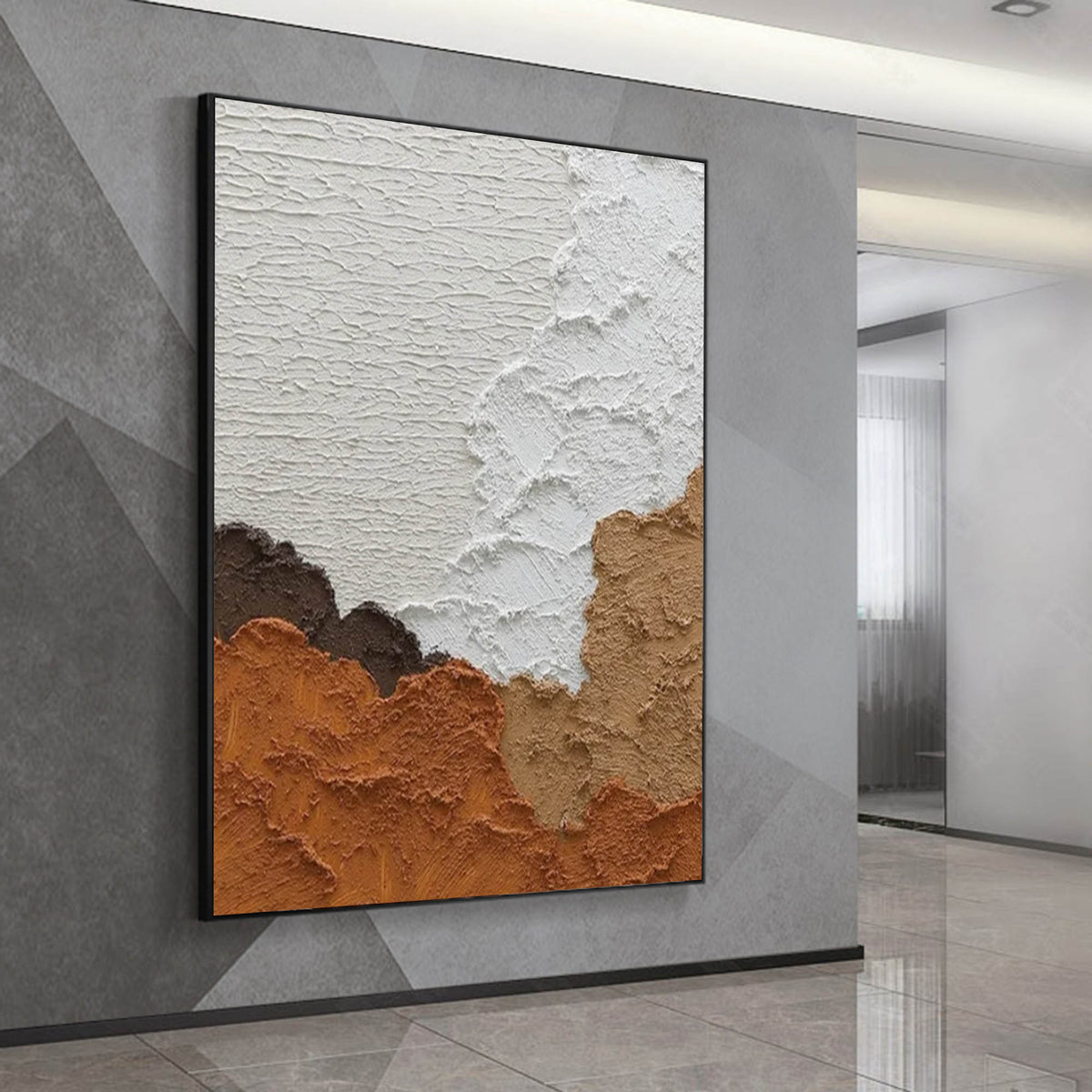 Earthy Tone Impasto Abstract Oil Painting