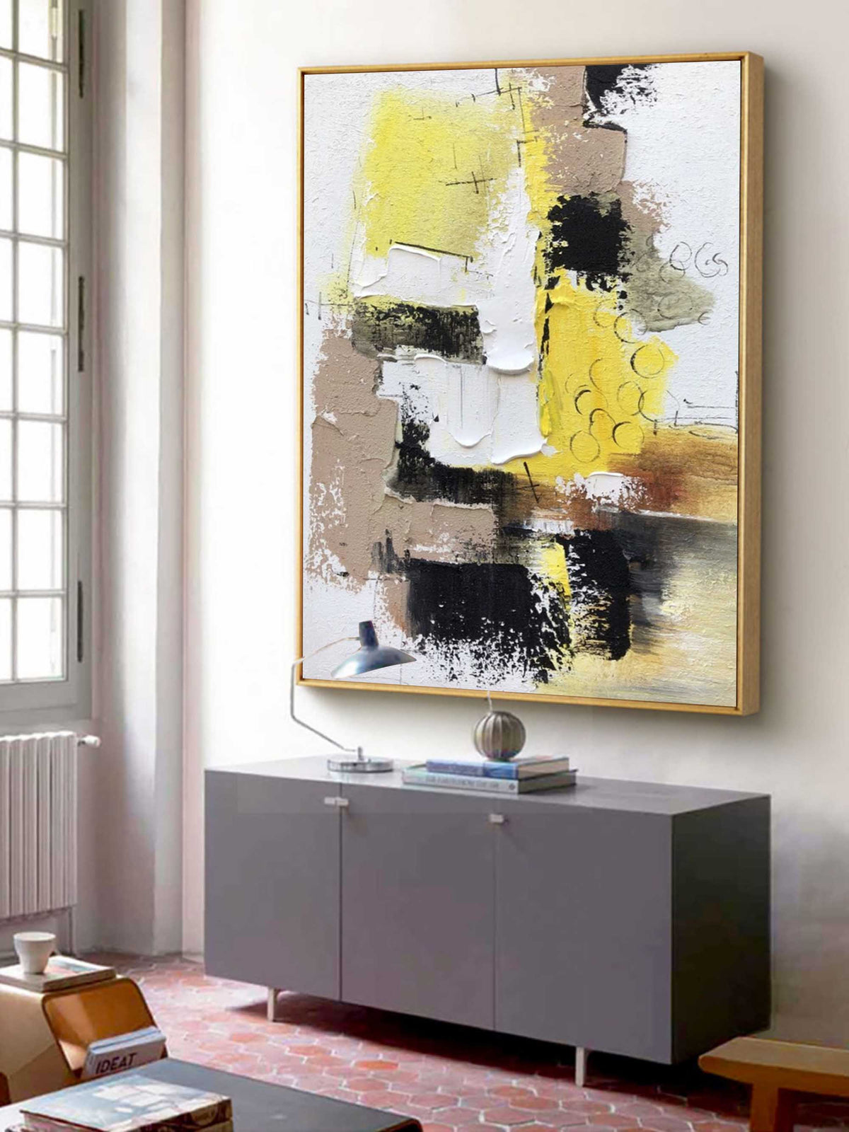 Wall Art Colorful Abstract Geometry Energetic Linen