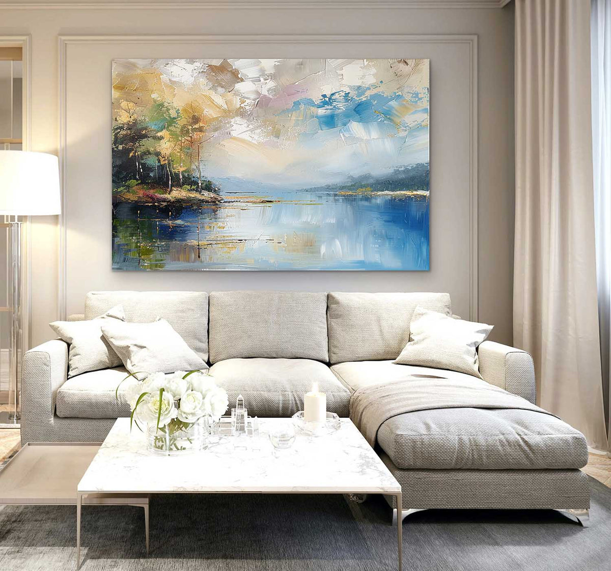 Wall Art Landscape Lake Serene Calm Misty