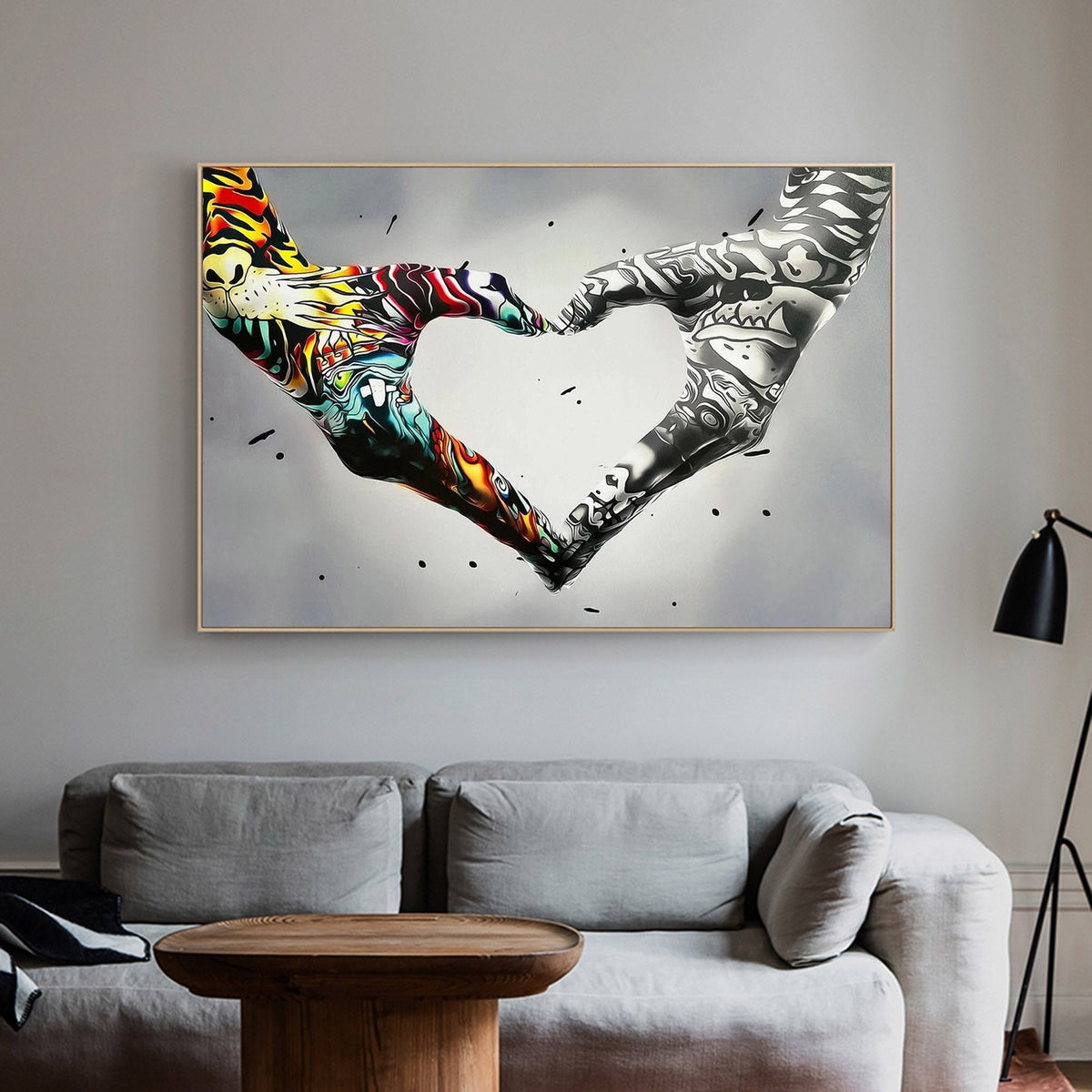 Graffiti Heart Hand Art Oil Painting