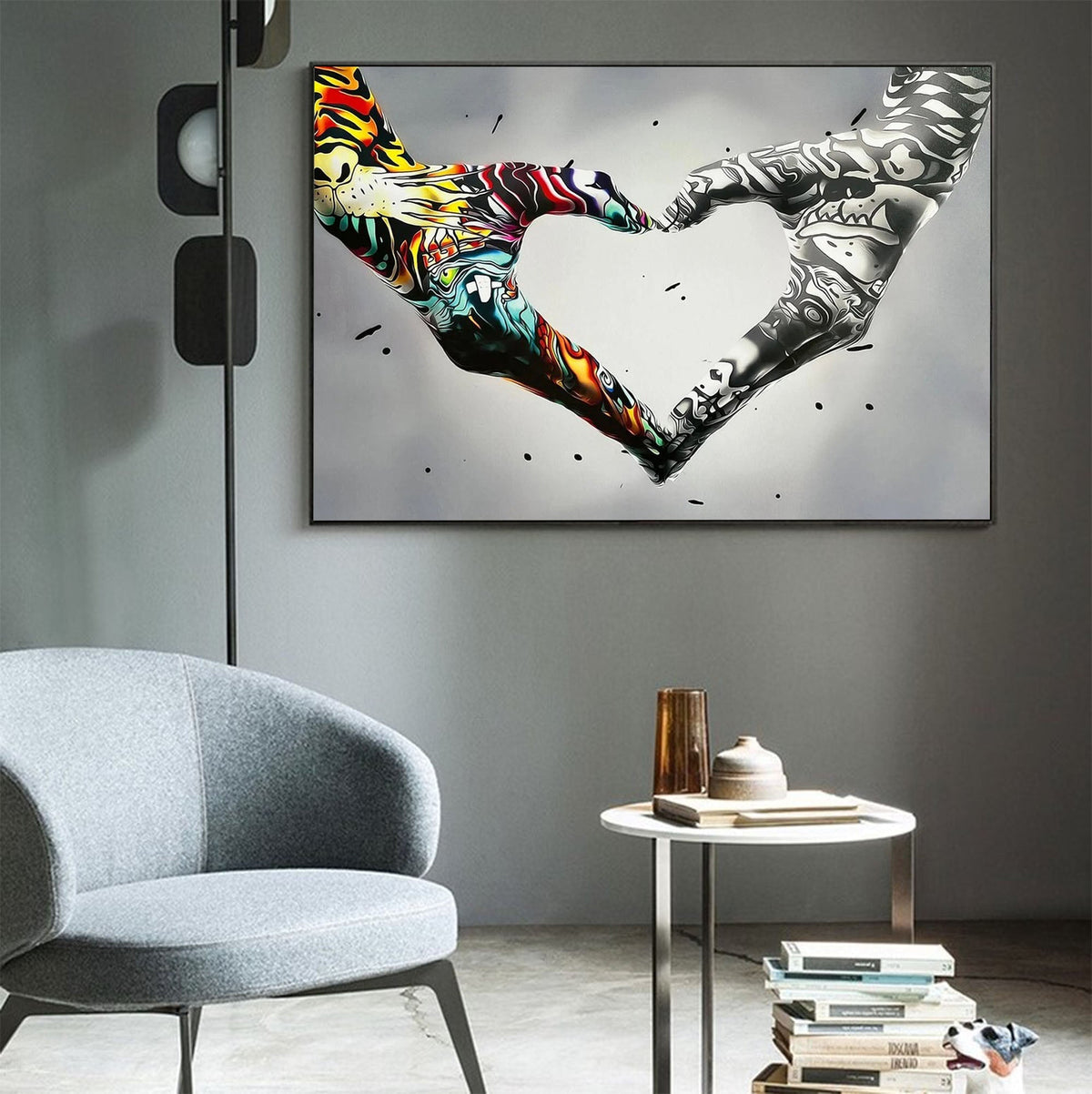 Graffiti Heart Hand Art Oil Painting