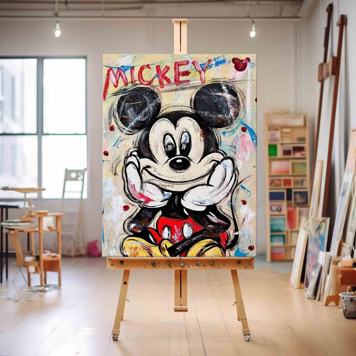 Pop Art Mickey Mouse Painting Playful Wall Art