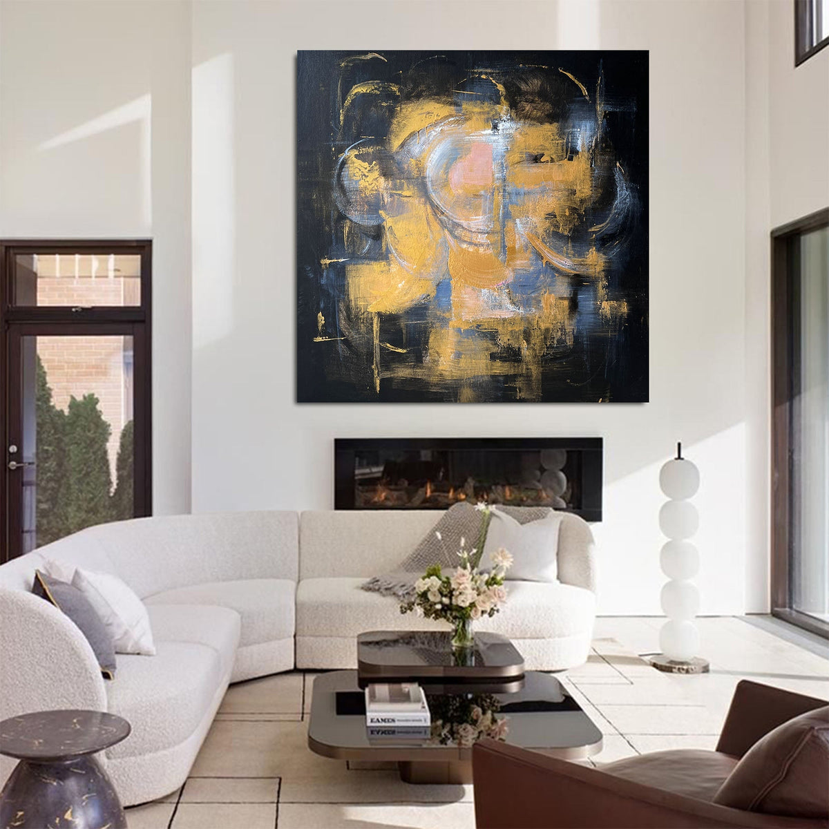 Midnight Gold Abstract Painting