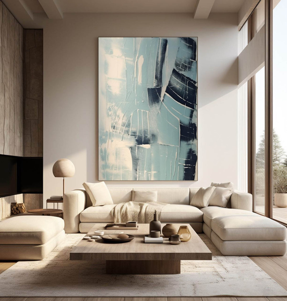 Wall Art Geometric Minimalist Layered Impasto