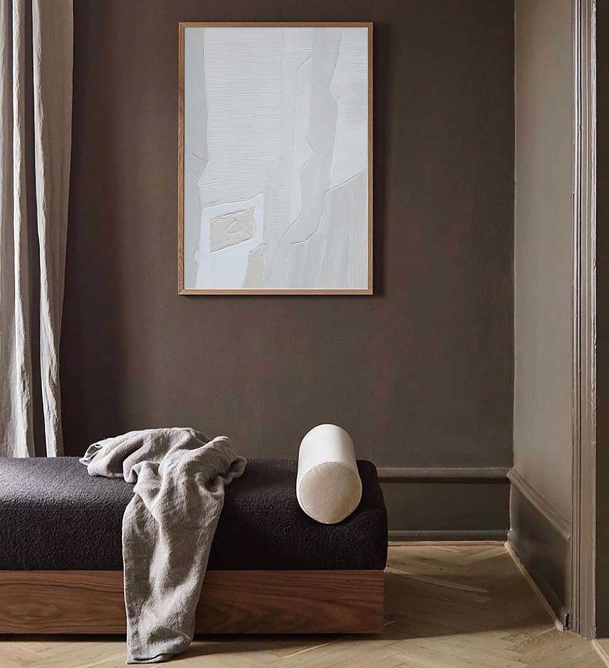 Light Gray Textured Abstract Wall Art Square