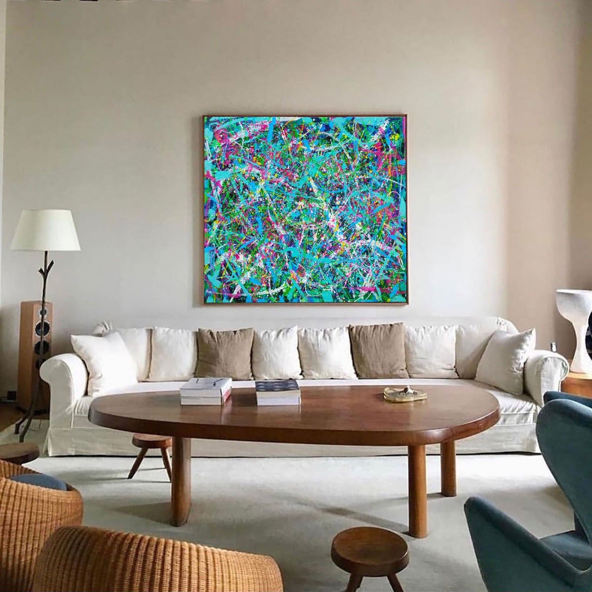 Vibrant Abstract Expressionist Oil Painting