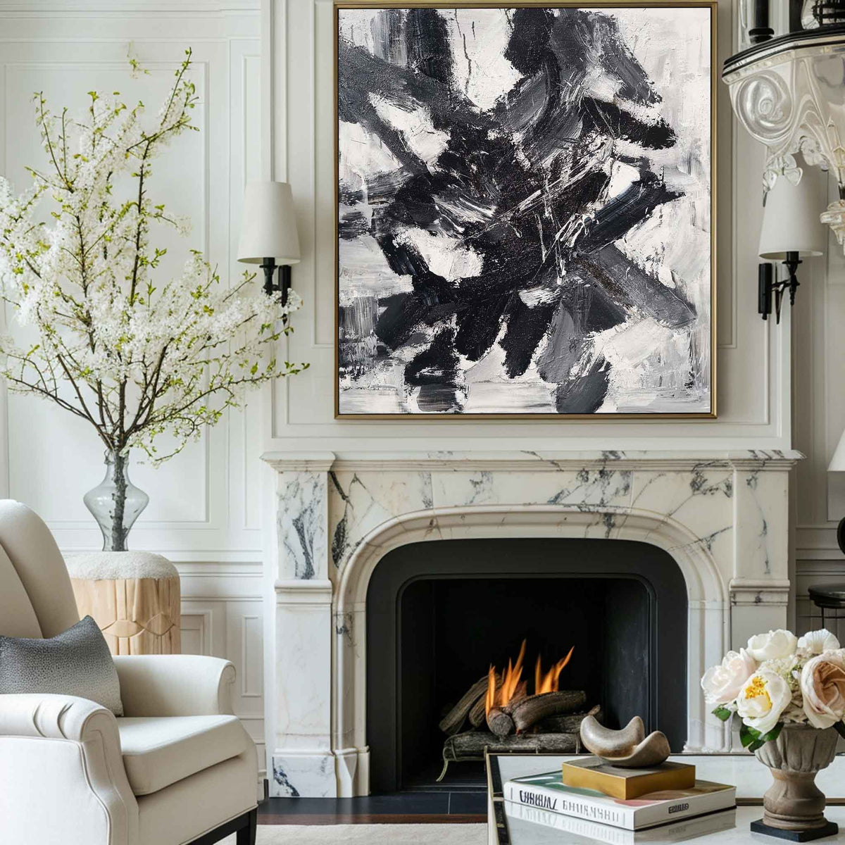 Black And White Painting #ABAV94