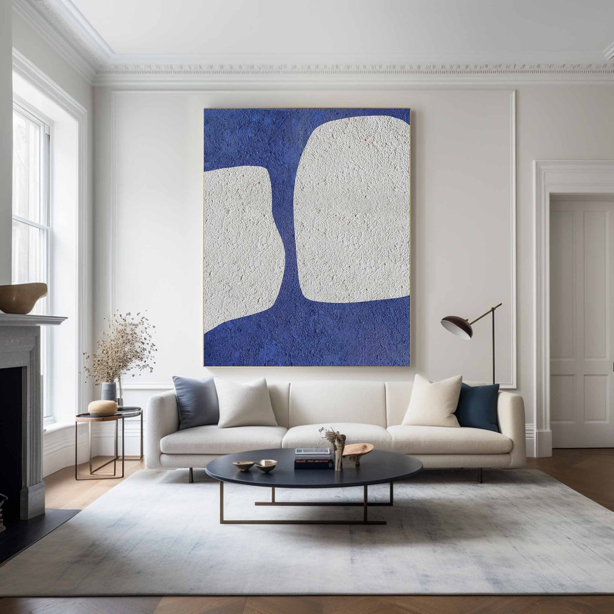 Textured Cobalt Blue Abstract Painting