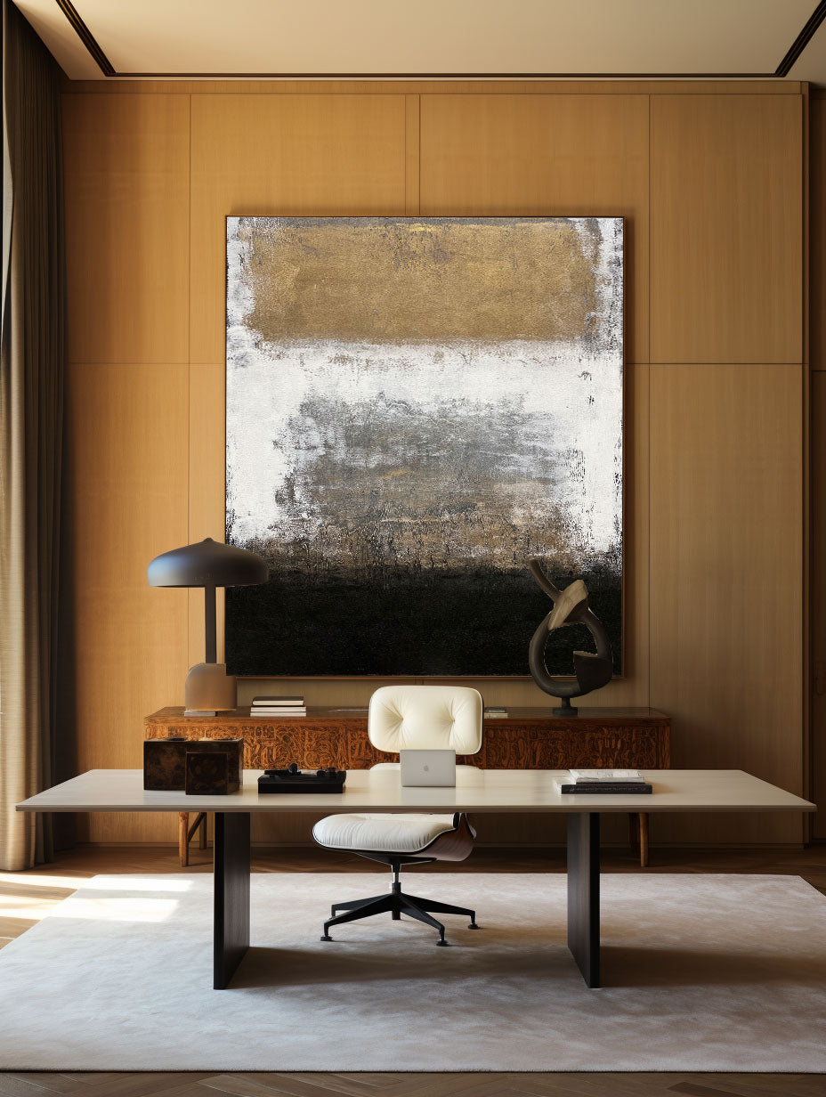 Gilded Horizon Abstract Painting