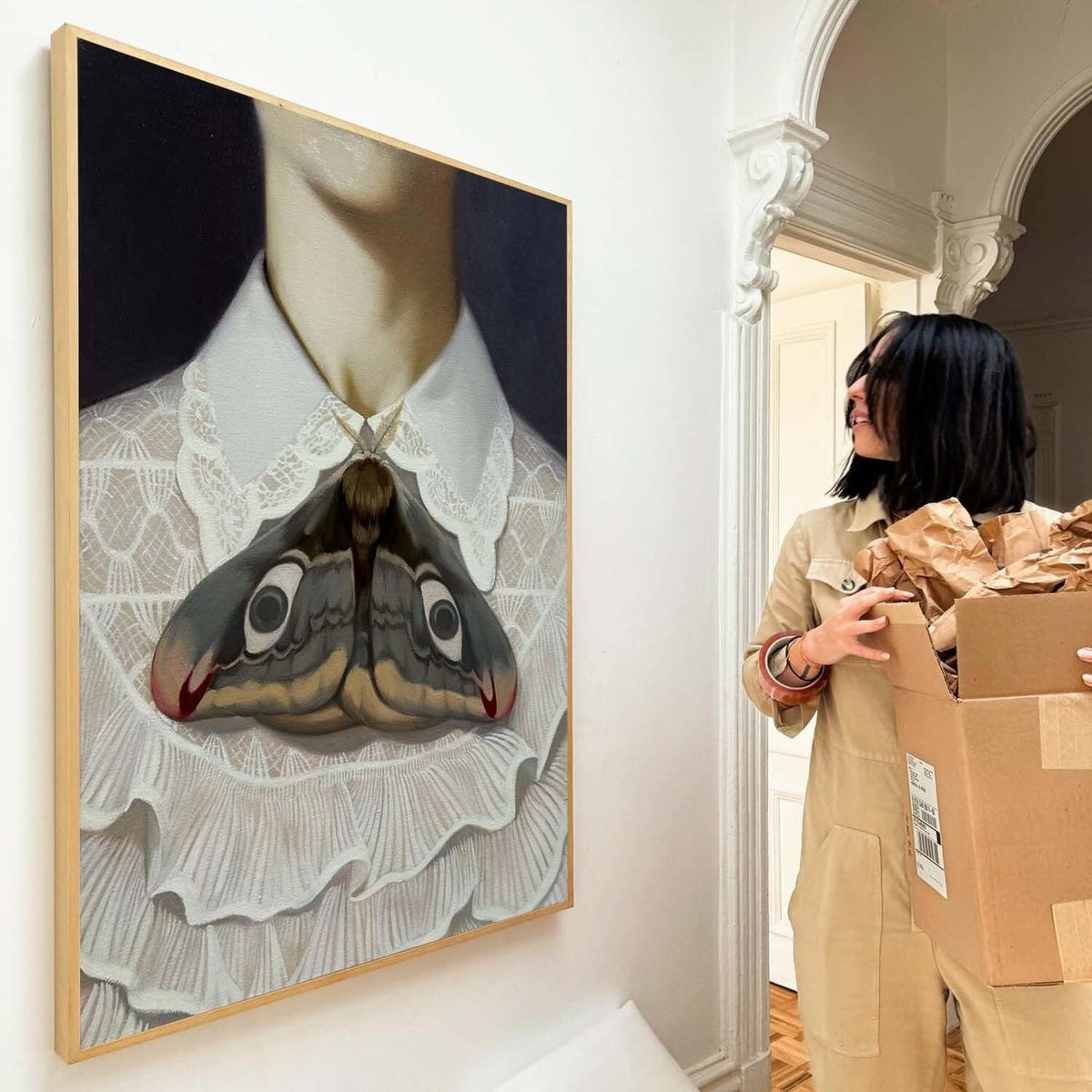Wall Art Rectangle Surreal Art Moth Portrait