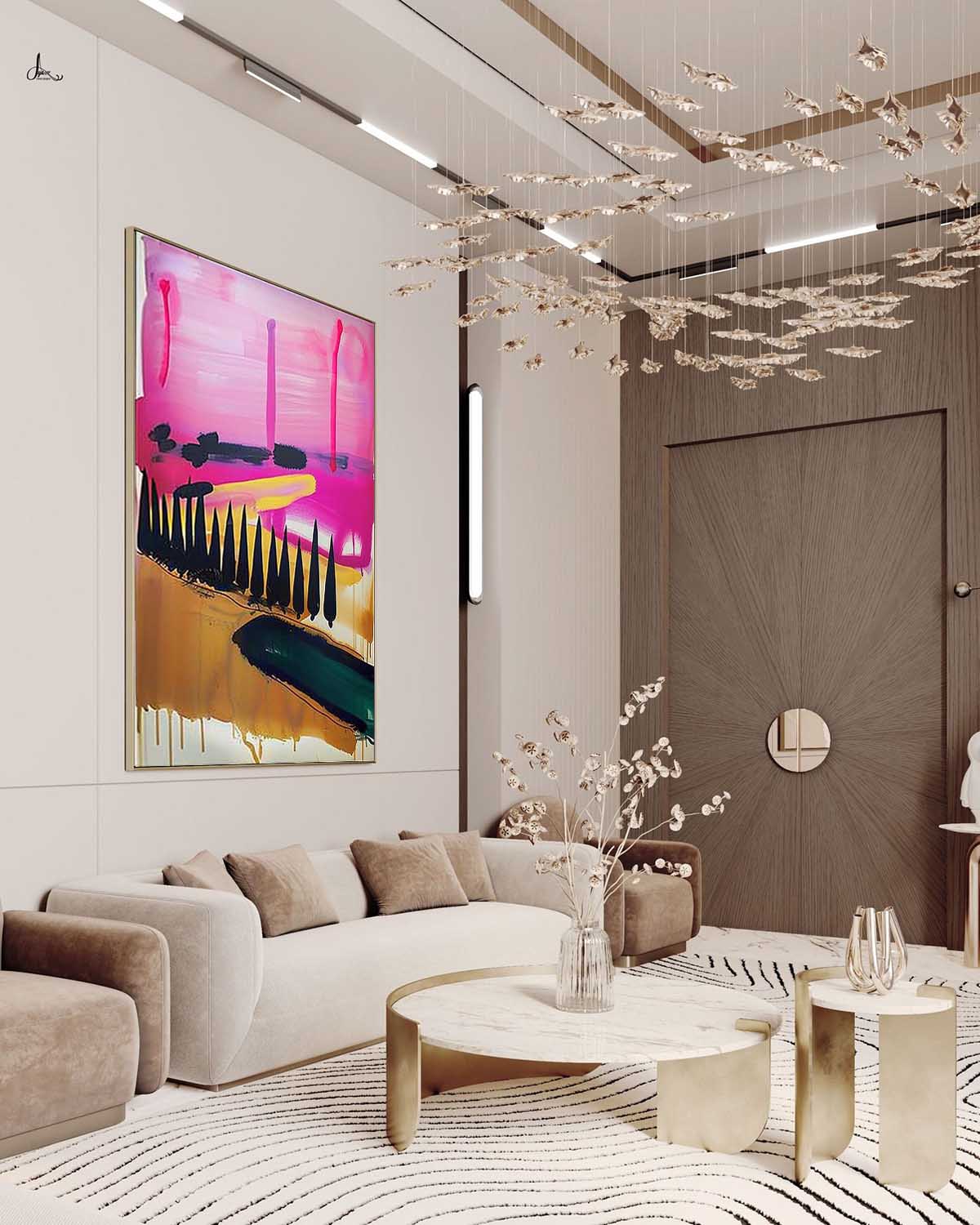 Wall Art Square Abstract Landscape Vibrant