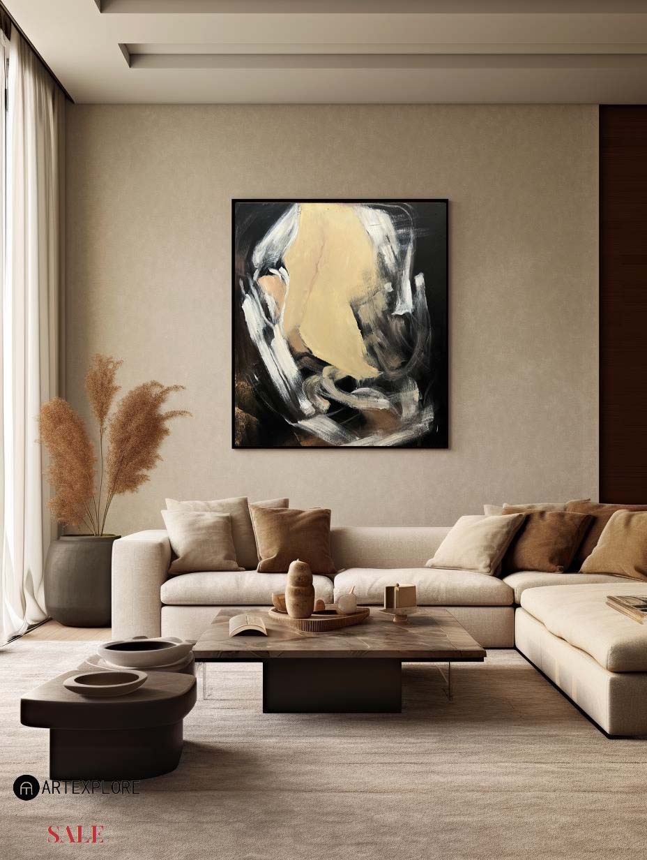 Wall Art Golden Ember Swirl