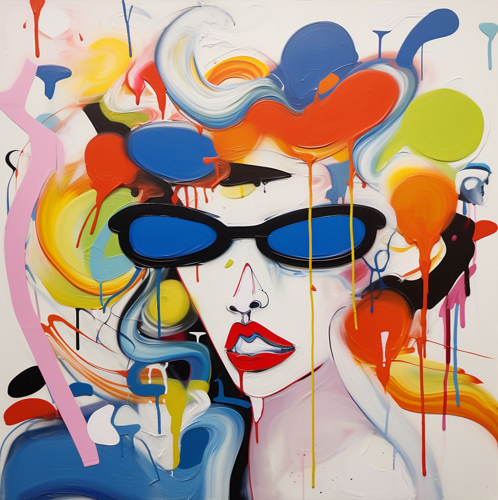 Pop Art Abstract Woman Portrait Painting