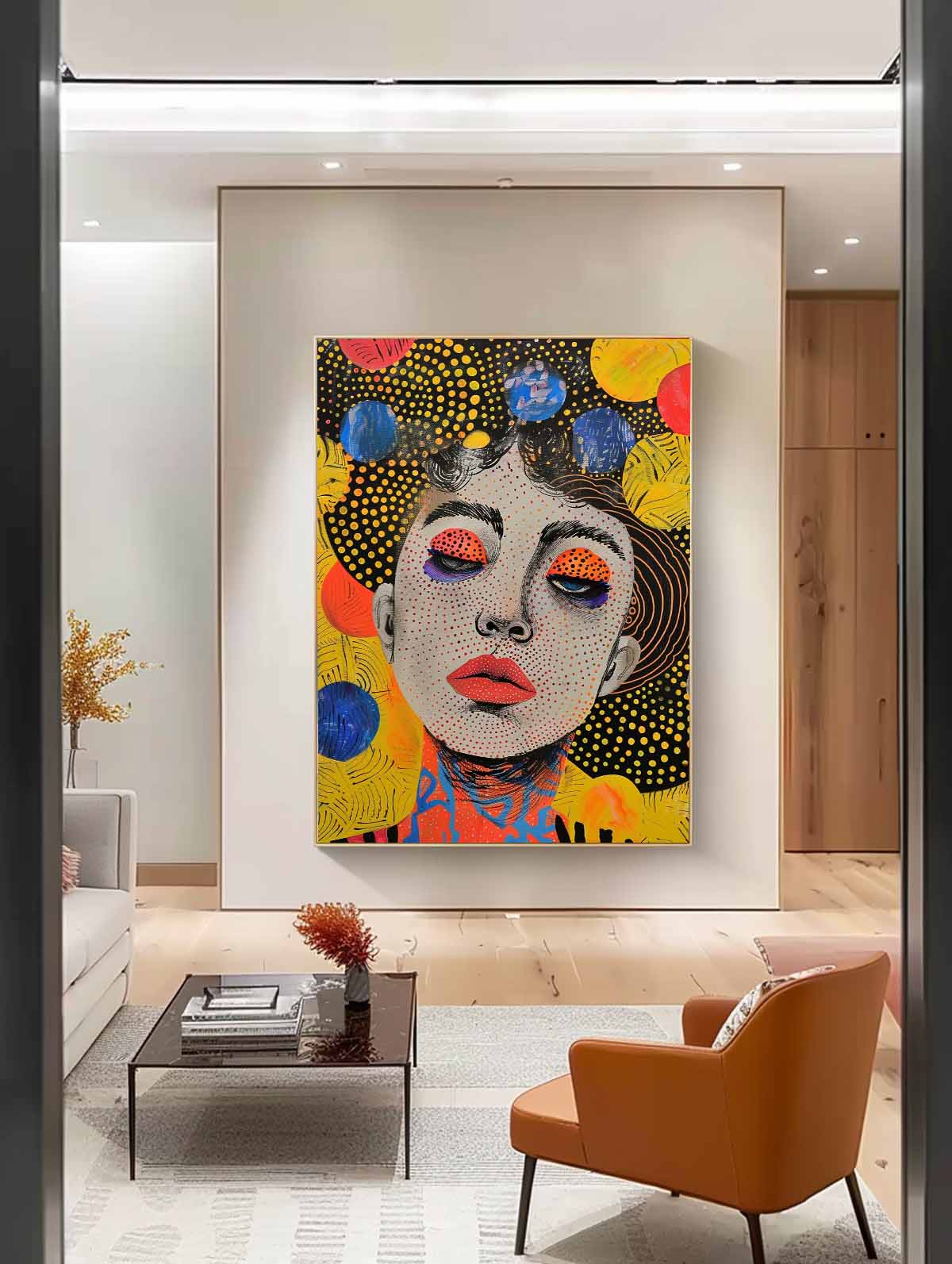 Pop Art Portrait Painting Vibrant Modern Wall Art