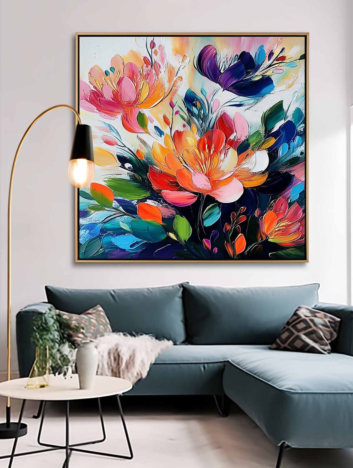 Peony Floral Bouquet Oil Painting