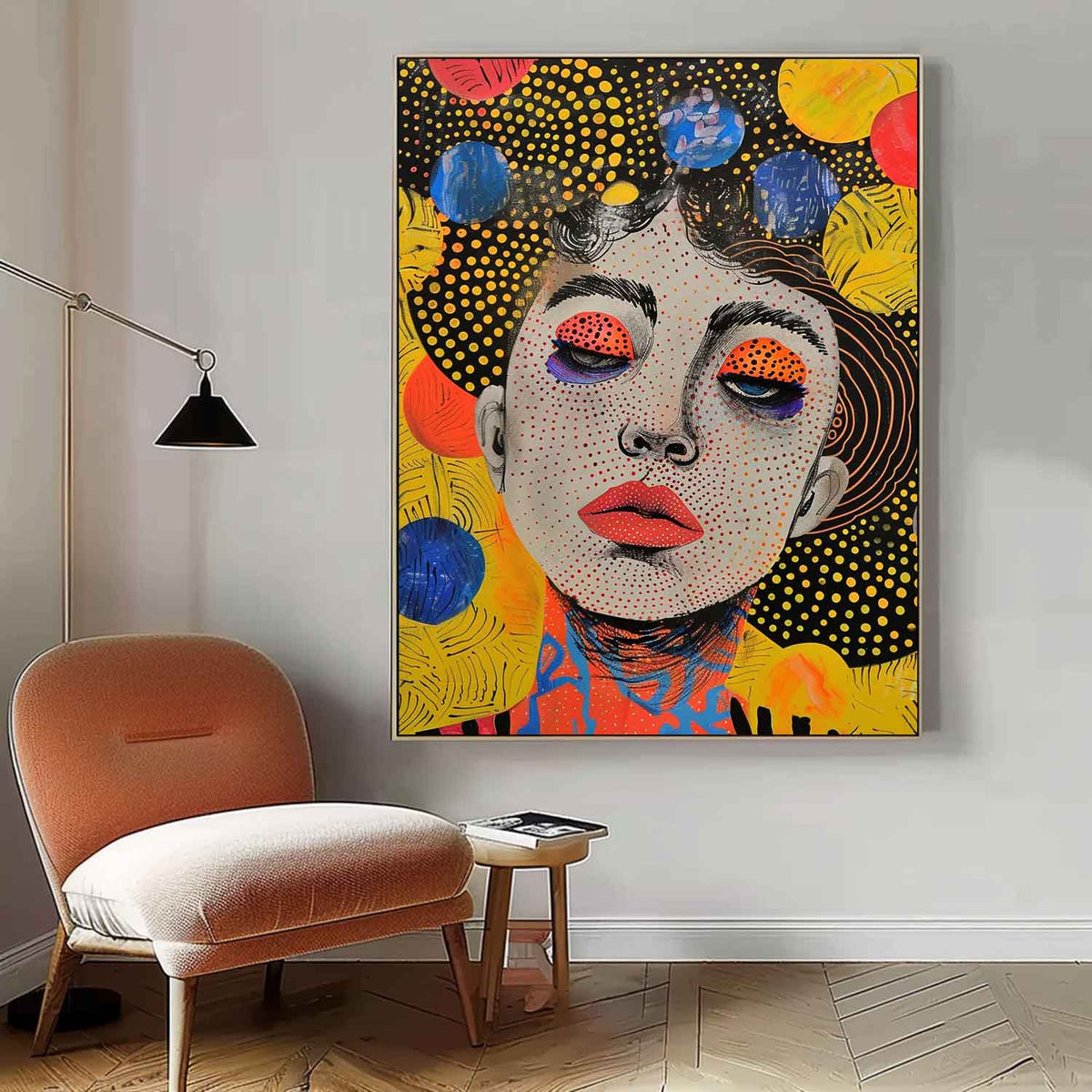 Pop Art Portrait Painting Vibrant Modern Wall Art