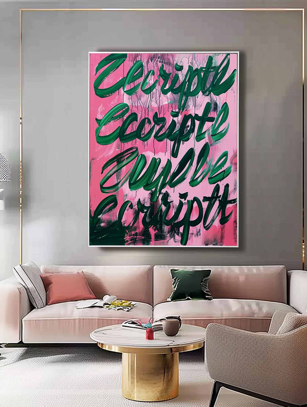 Bold Graffiti Style Abstract Oil Painting