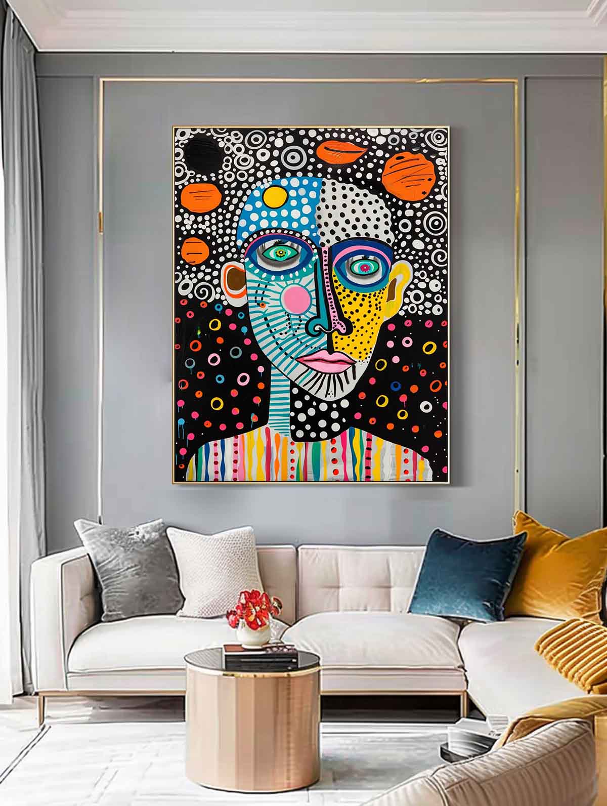 Pop Art Portrait Painting Vibrant Modern Wall Art