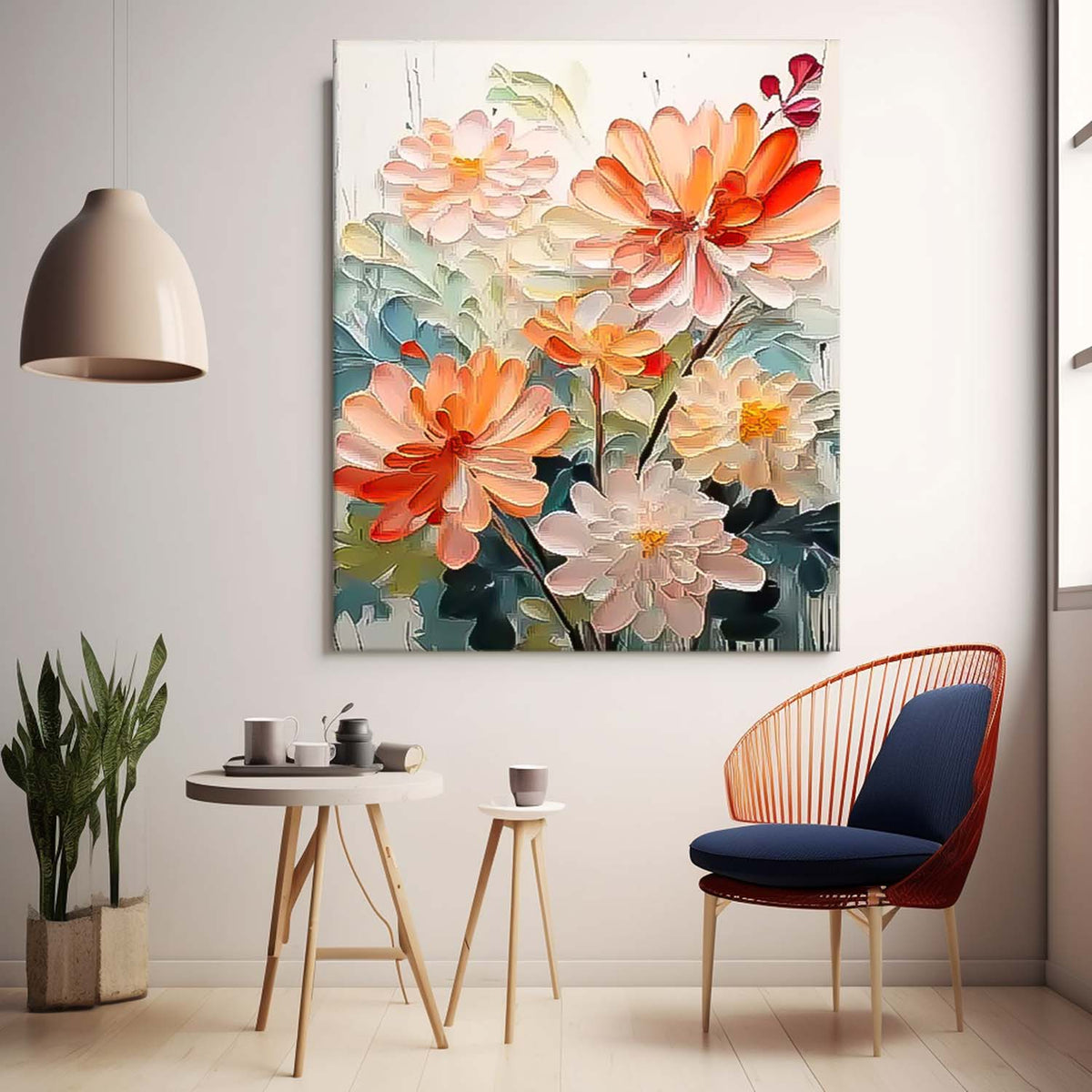 Wall Art Dahlia Flower Still Life Vibrant