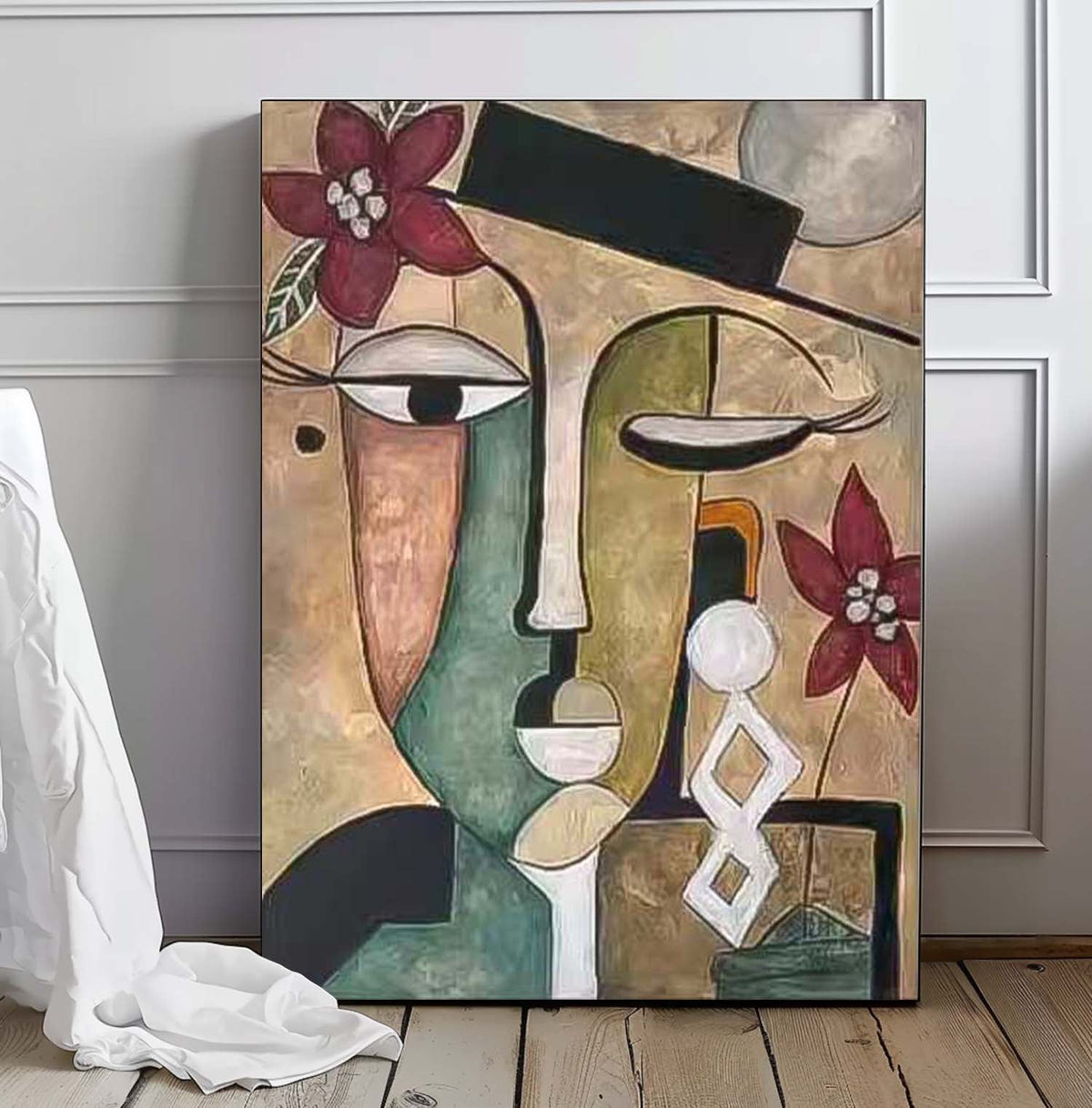Wall Art Cubist People Geometric Abstract Portrait
